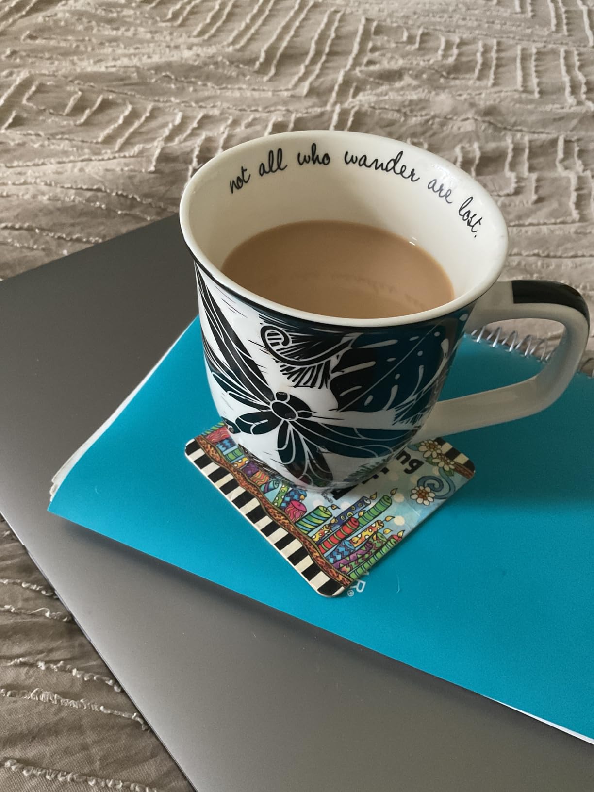 Karma Gifts 16 oz Black and White Boho Mug Cat - Cute Coffee and Tea Mug - Ceramic Coffee Mugs for Women and Men customer photo 2