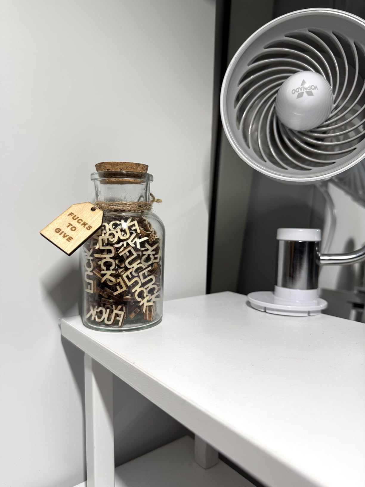 KUMLENMO fuck jar（5oz） Gift Jar,Fucks to Give,Fuck Wooden Cutout Letter Piece Bad Mood Vent Spoof Birthday Day,Holiday, Thanksgiving Christmas Gifts to Friend,Gag Funny Gift customer photo 2