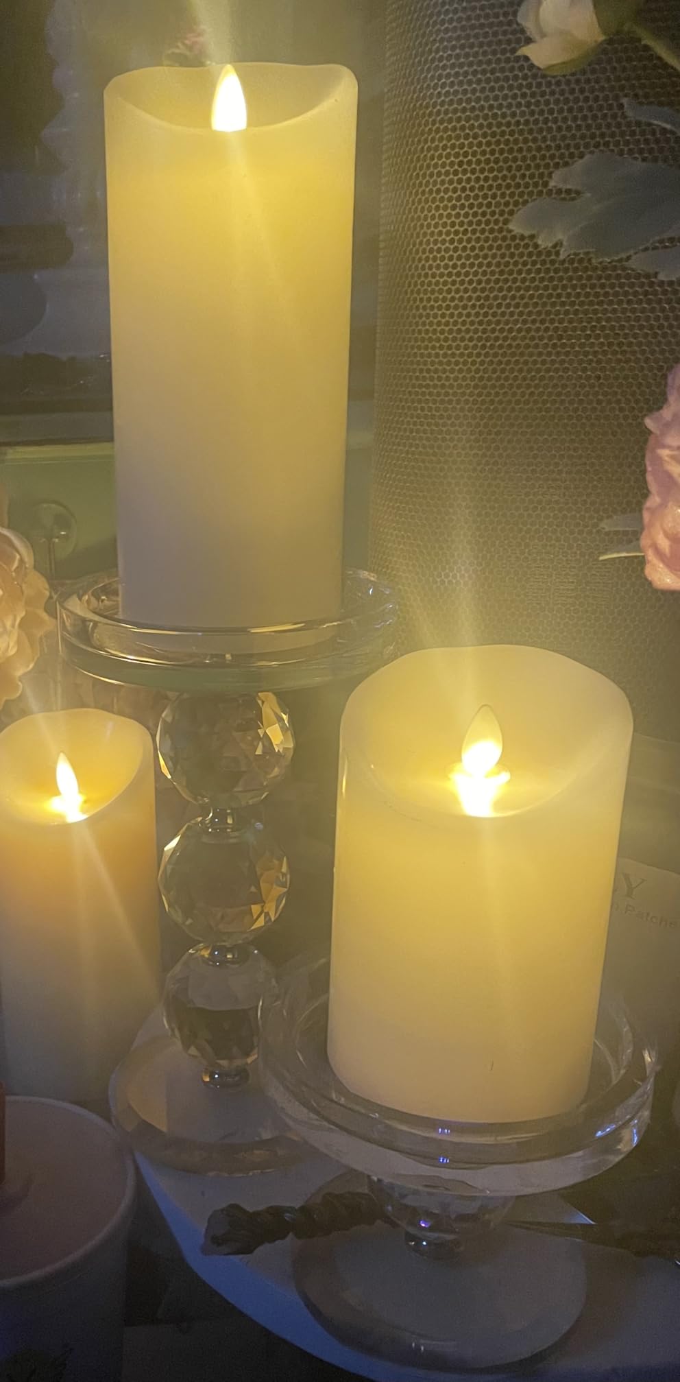 Luminara Flameless LED Battery Operated Ivory Pillar Candle, Flickering Realistic Moving Flame, 3