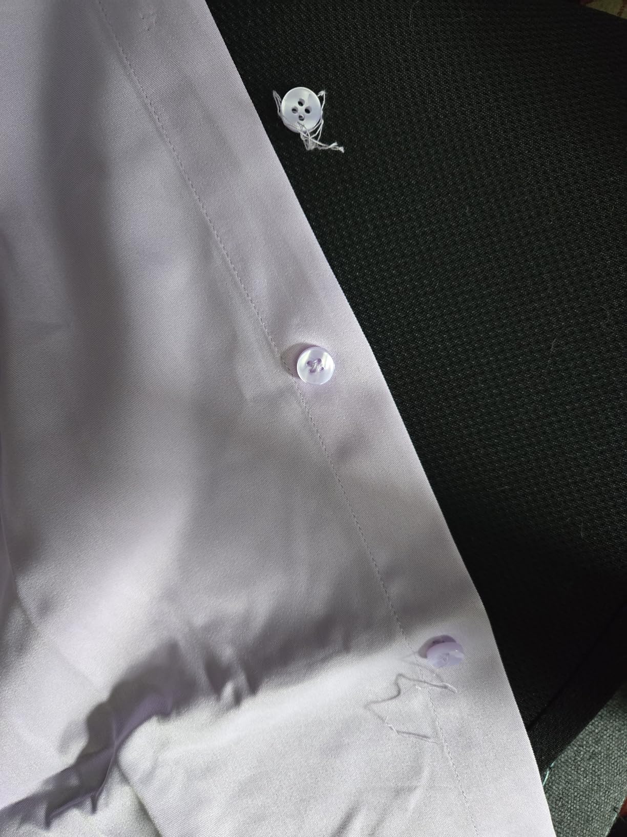 J.VER Men's Dress Shirts Solid Long Sleeve Stretch Wrinkle-Free Formal Shirt Business Casual Button Down Shirts customer photo 2
