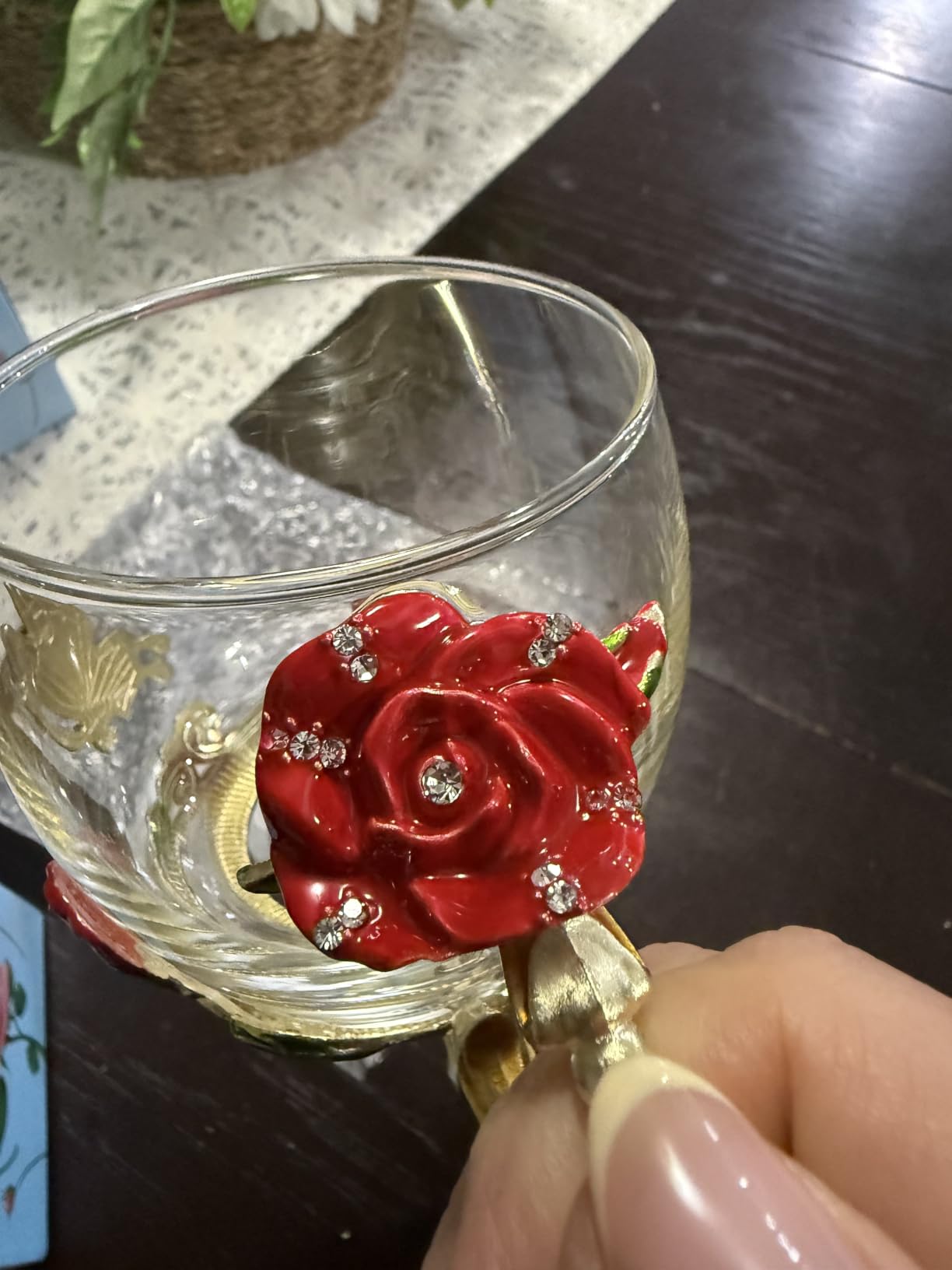 Tea Cup Glass Coffee Enamels Mug Gifts for Mom Women Christmas Birthday customer photo 2