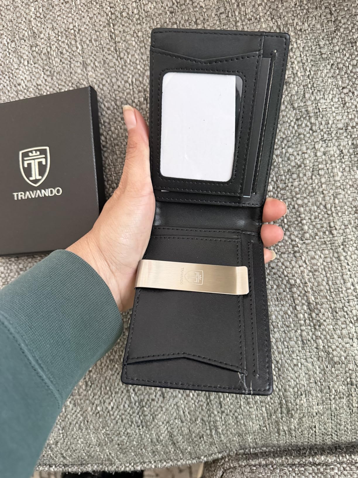 TRAVANDO Money Clip Wallet with AirTag Pocket - RFID Protected Wallet for Men for 11 Cards - including Gift Box customer photo 1