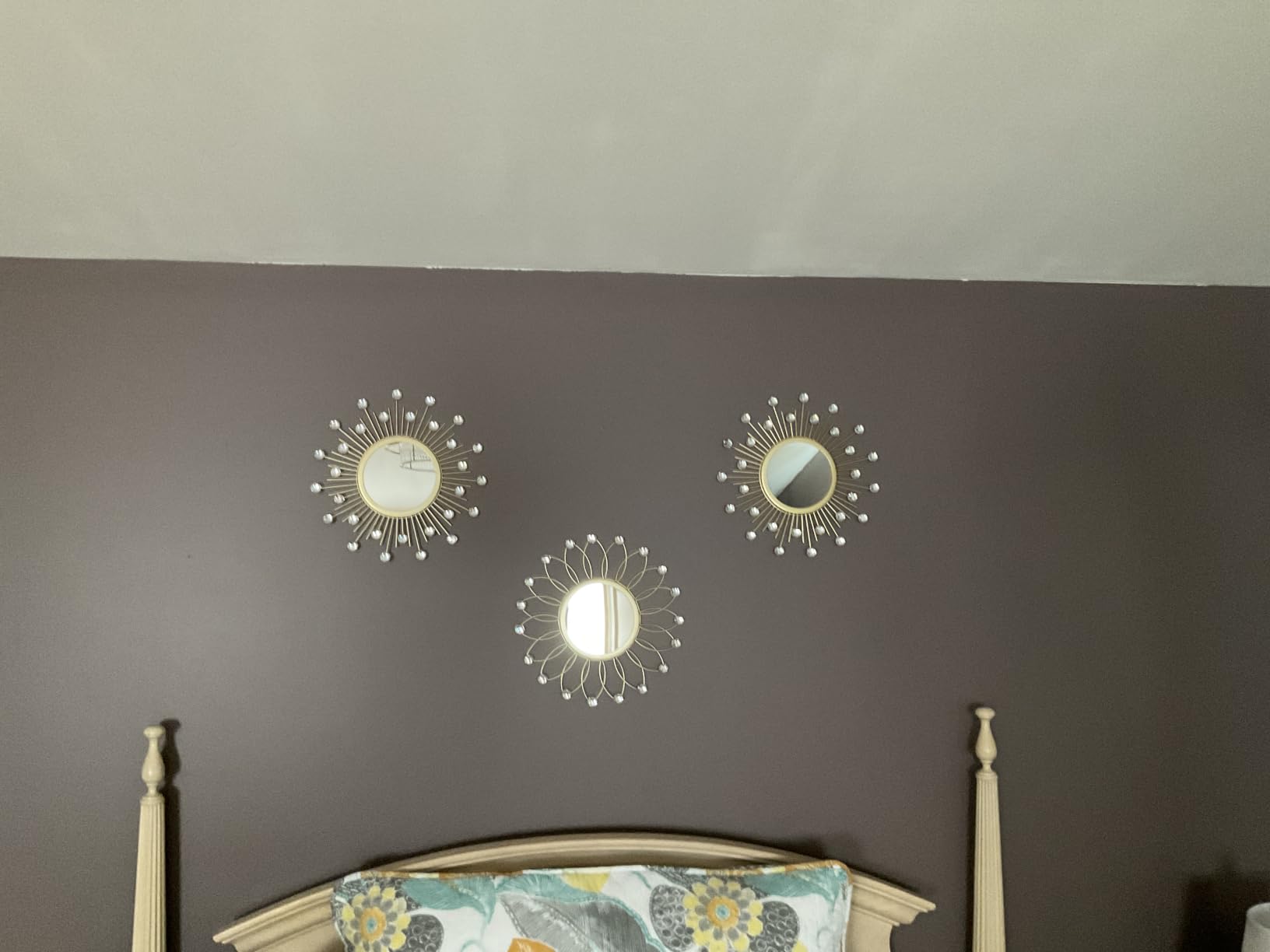 3 Pack Metal Mirrors for Wall Gold Sunburst Wall Mirror Home Decor Accent customer photo 2