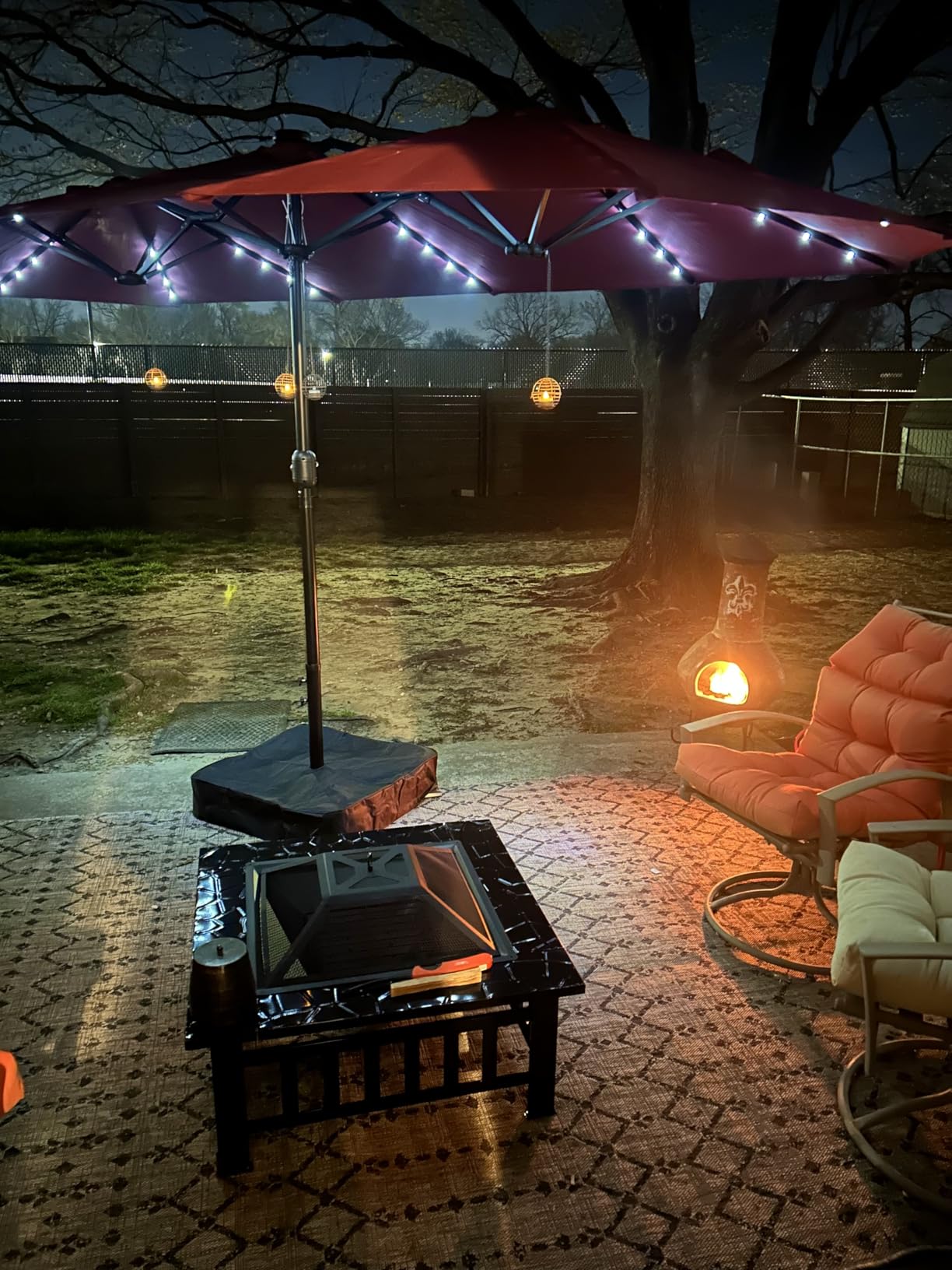 Devoko Outdoor Fire Pit, 32 Inch Firepit Table Metal Outdoor Fireplaces customer photo 2