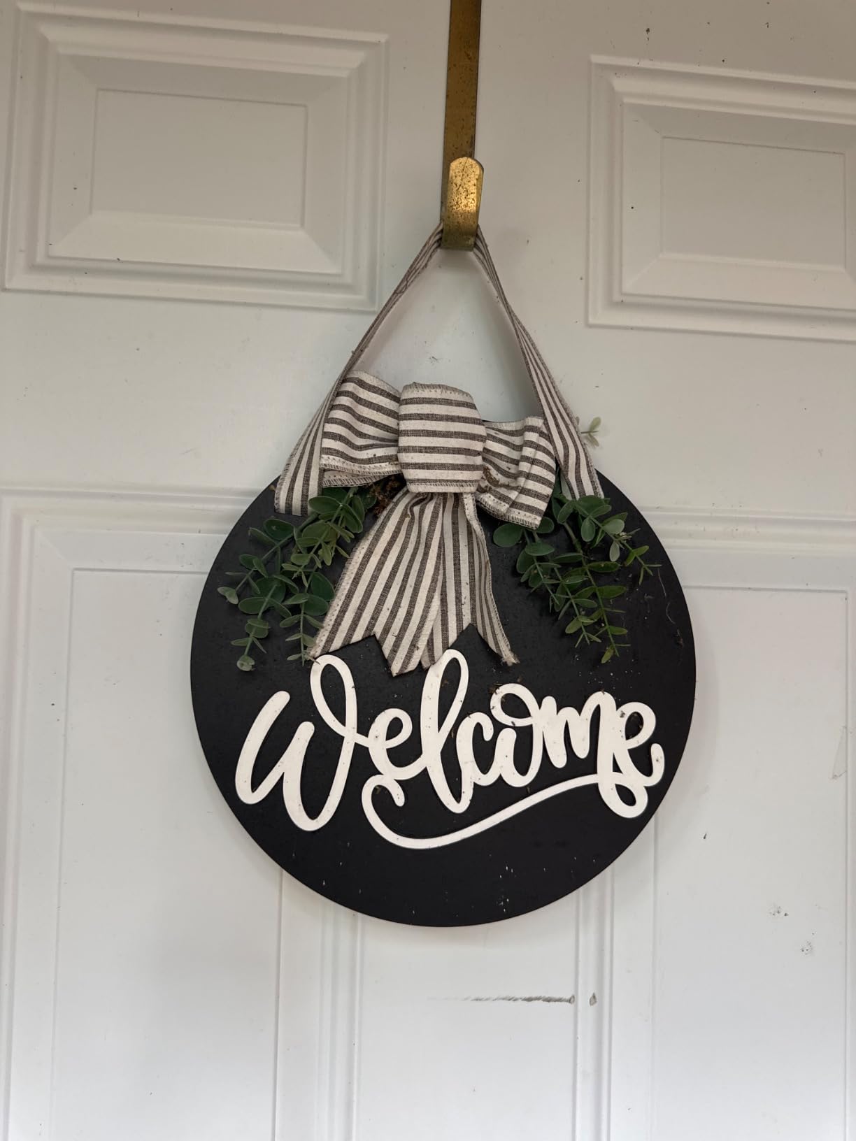 Welcome Sign for Front Door 12 in Wreath Decorations for All Seasons Brown customer photo 1