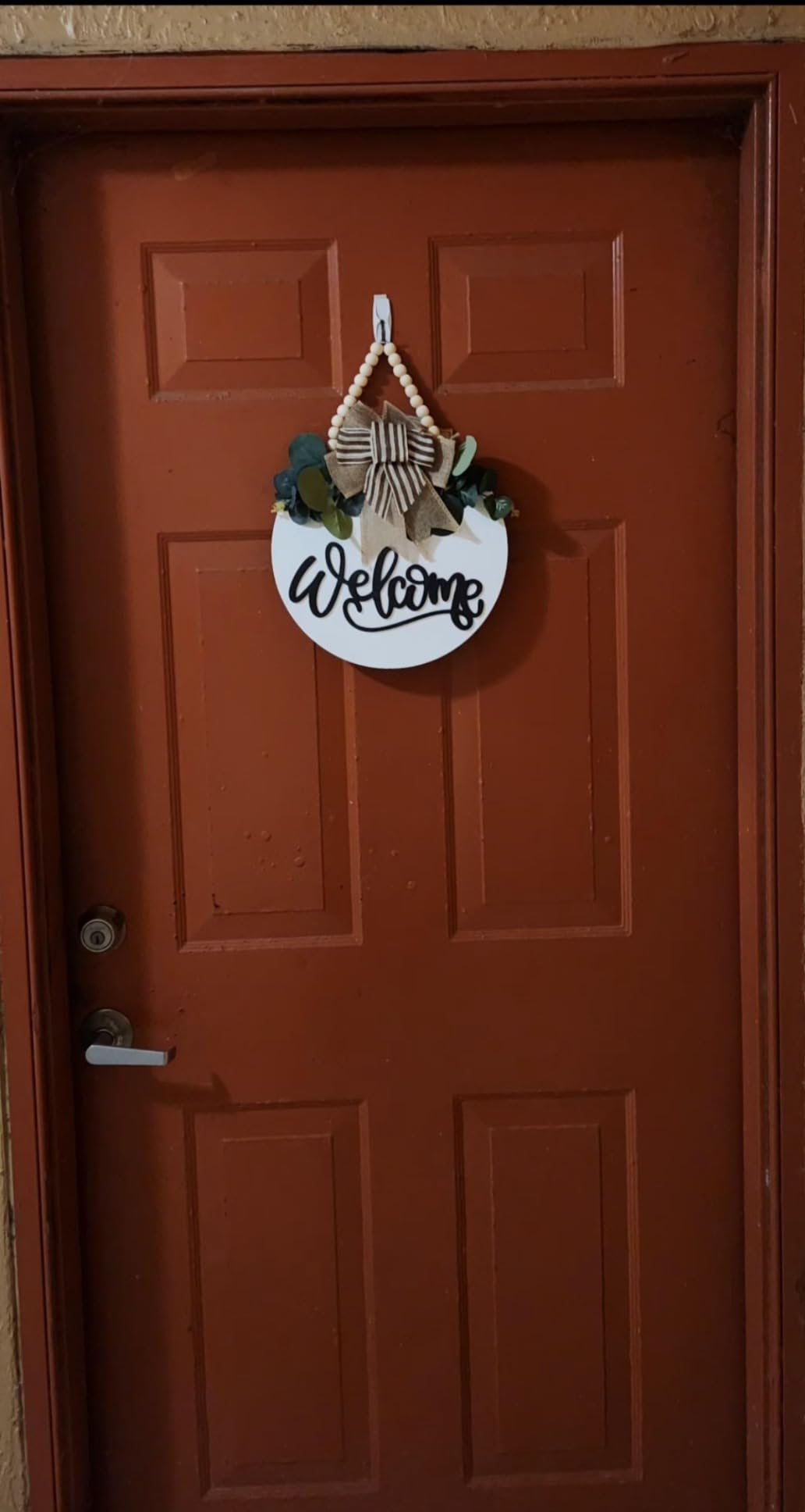 Welcome Sign for Front Door 12 in Wreath Decorations for All Seasons Brown customer photo 2