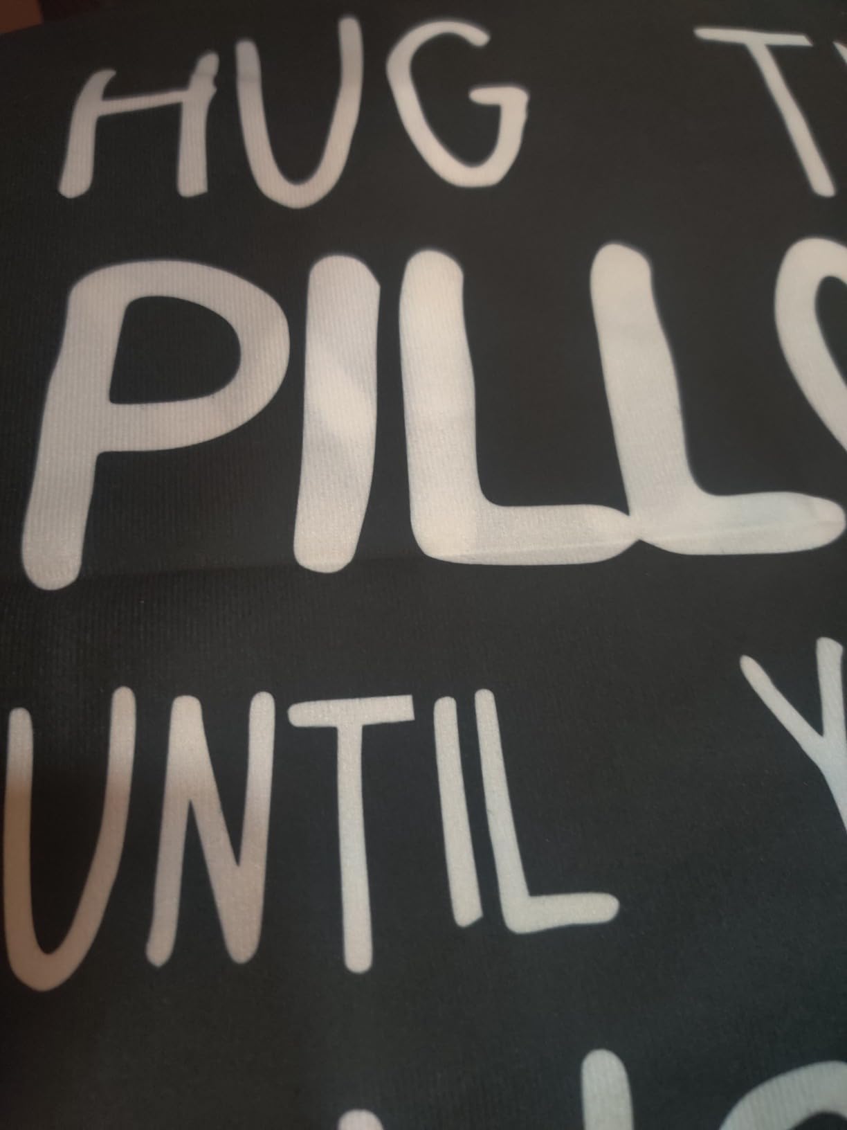Sufamb Hug This Pillow Until You Can Hug Me Throw Pillow Covers, 18 x 18 Pillow Case, for Boyfriend Girlfriend Birthday Gifts, Long Distance Relationships Gifts (Black)(18x18in) customer photo 2