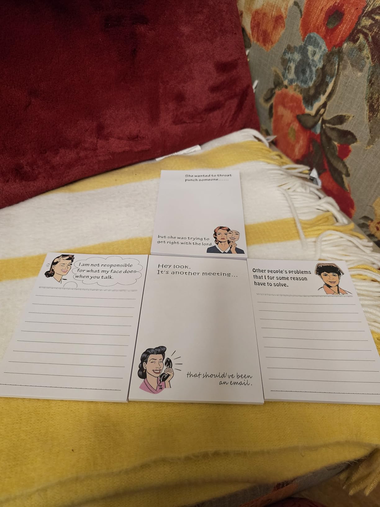 DUGUTUL 4 Funny Novelty Memo Pads,4 x 5.5 in(10x14cm),200 sheets,Coworker Gifts for Women,Funny Notepads for Office,Women Office Note Pad,Perfect Novelty gift for Boss,Coworker,Friend or Family(A) customer photo 1