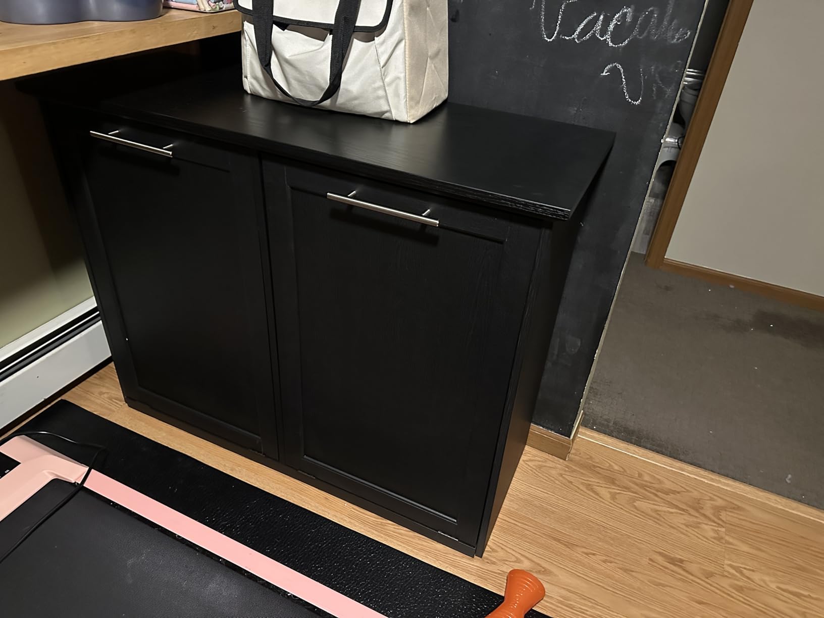 OLD CAPTAIN Tilt-Out Laundry Sorter Cabinet/Wooden Tilt Out Trash Cabinet, with Negative ion and deodorizing Function to Ensure The Cleanliness of The Kitchen Trash can(White) customer photo 2