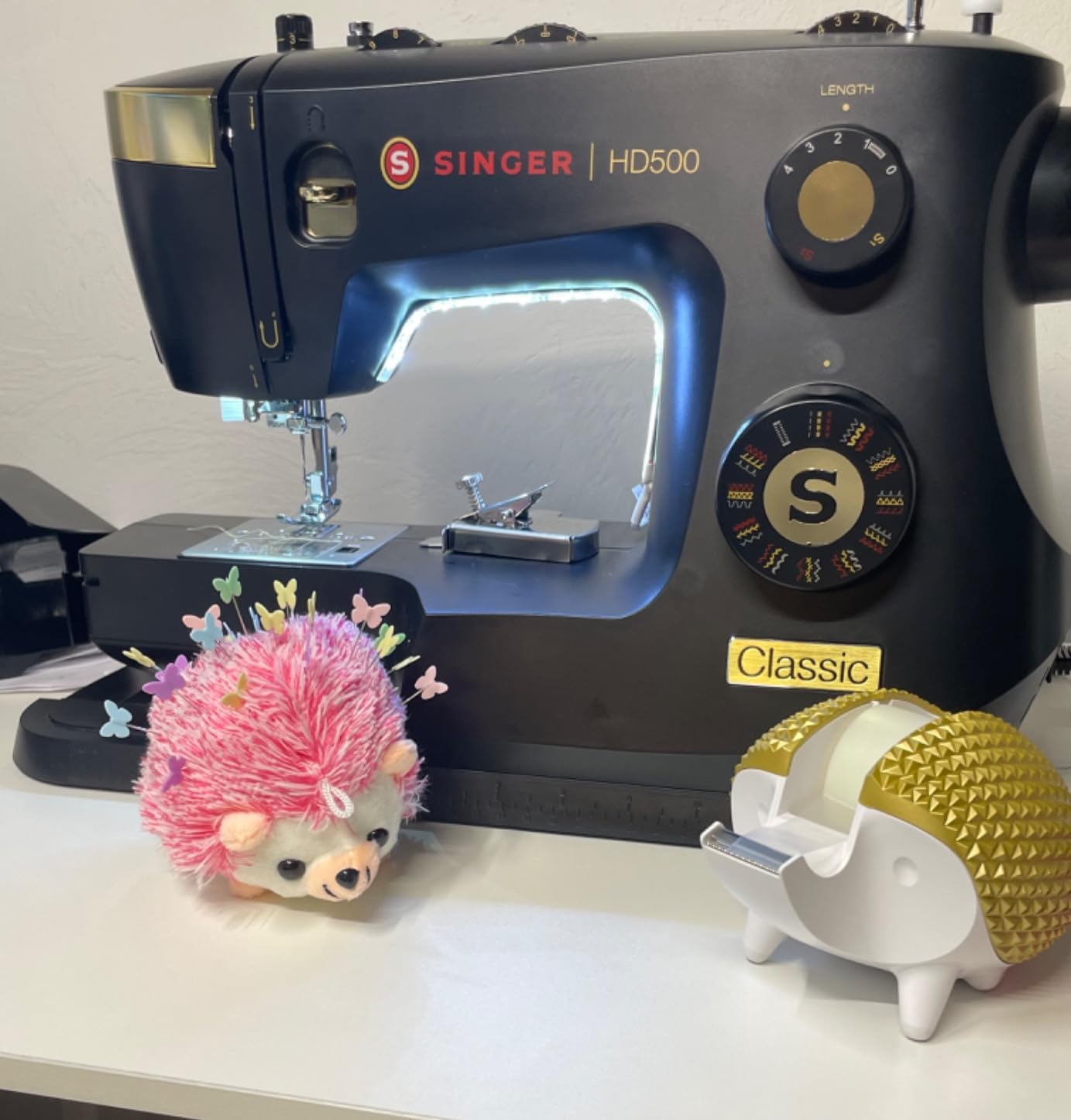 Hedgehog Shaped Pin Cushion Sewing Kit with 100 Colored Pins customer photo 1