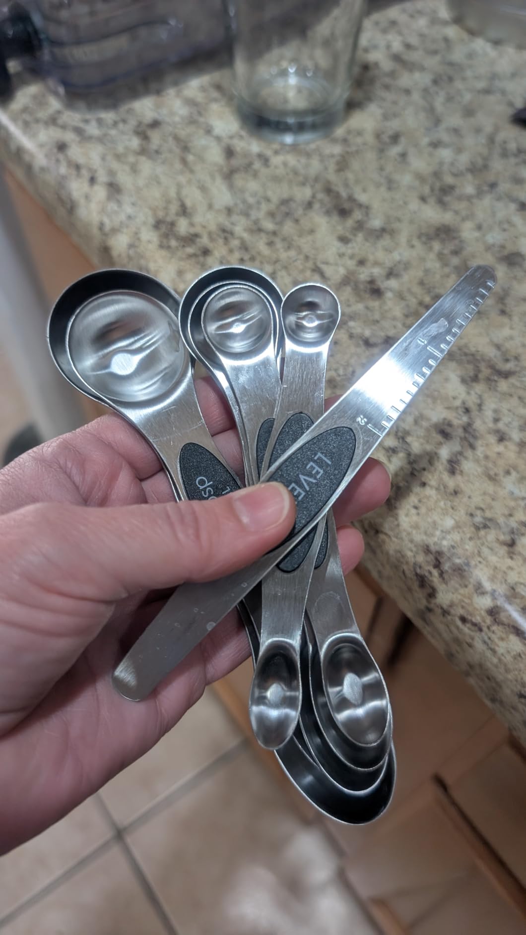 Magnetic Measuring Spoons Set Stainless Steel with Leveler, Stackable Metal Tablespoon Measure Spoon for Baking, Cups and Spoon Set Kitchen Gadgets Apartment Essentials Fits in Spice Jars customer photo 2