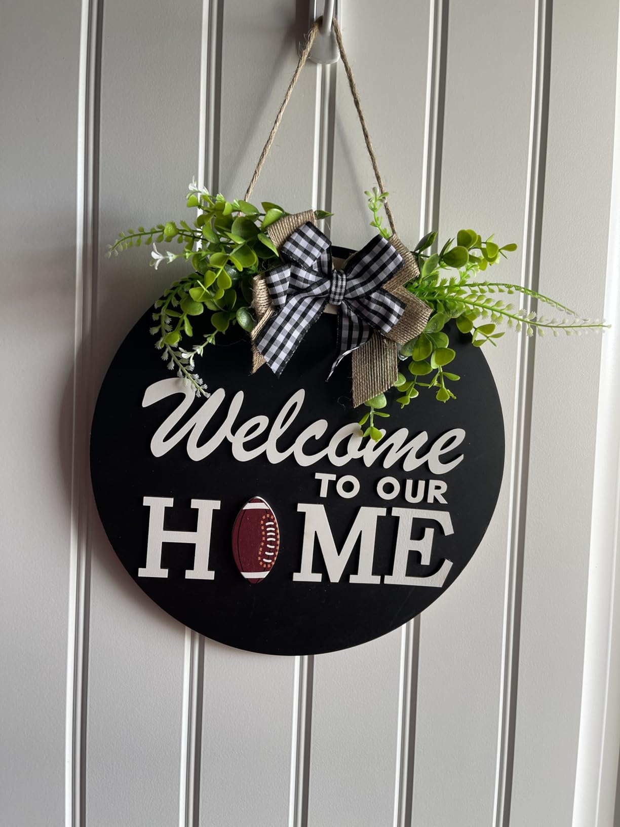 Interchangeable Welcome Sign for Front Door with 4 Seasonal Wreaths and 14 Changeable Icons, Farmhouse Front Door Signs, Door Decoration Porch Decor, Seasonal Wooden Home Sign home décor (6wood) customer photo 1