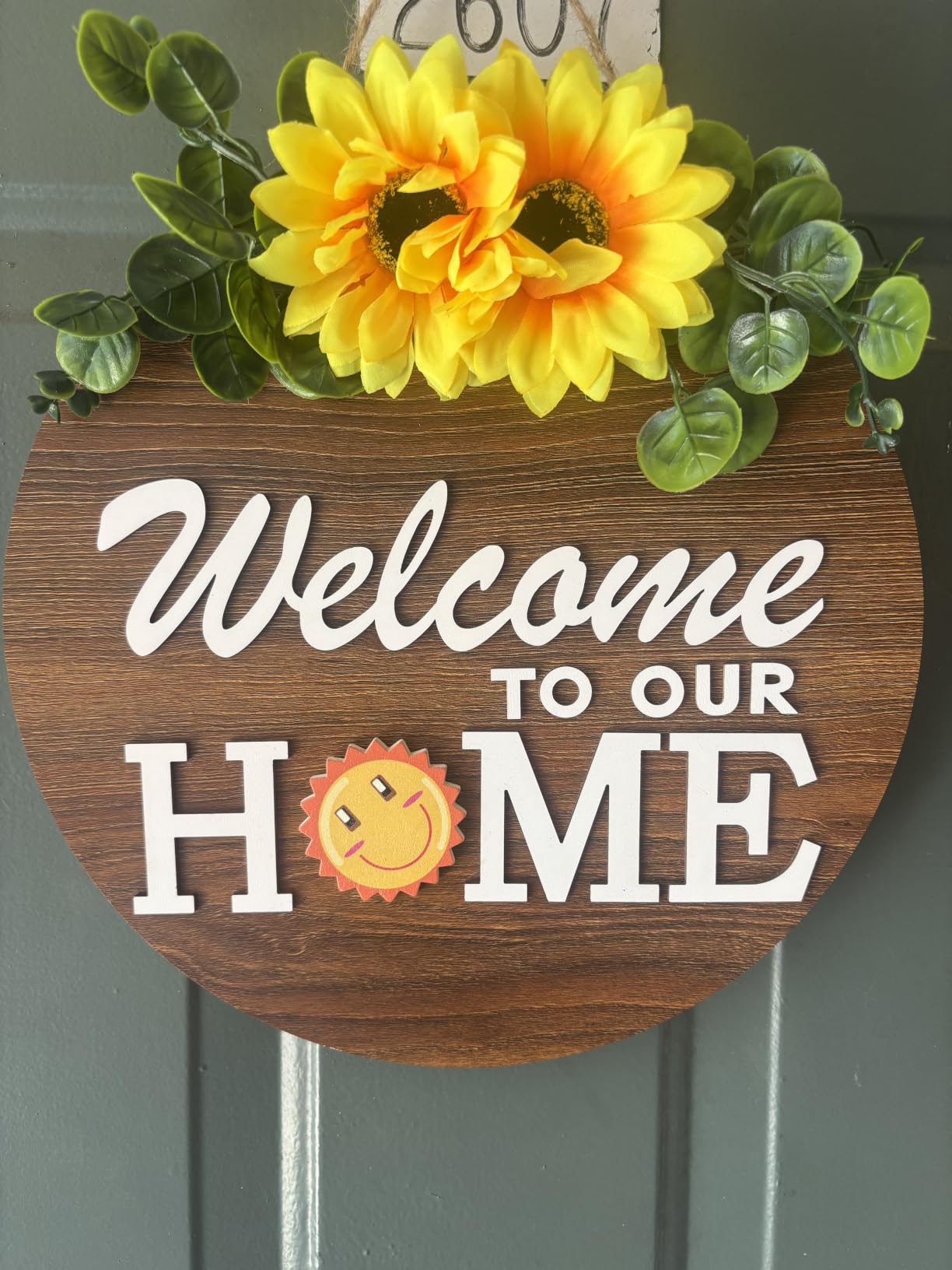 Interchangeable Welcome Sign for Front Door with 4 Seasonal Wreaths and 14 Changeable Icons, Farmhouse Front Door Signs, Door Decoration Porch Decor, Seasonal Wooden Home Sign home décor (6wood) customer photo 2