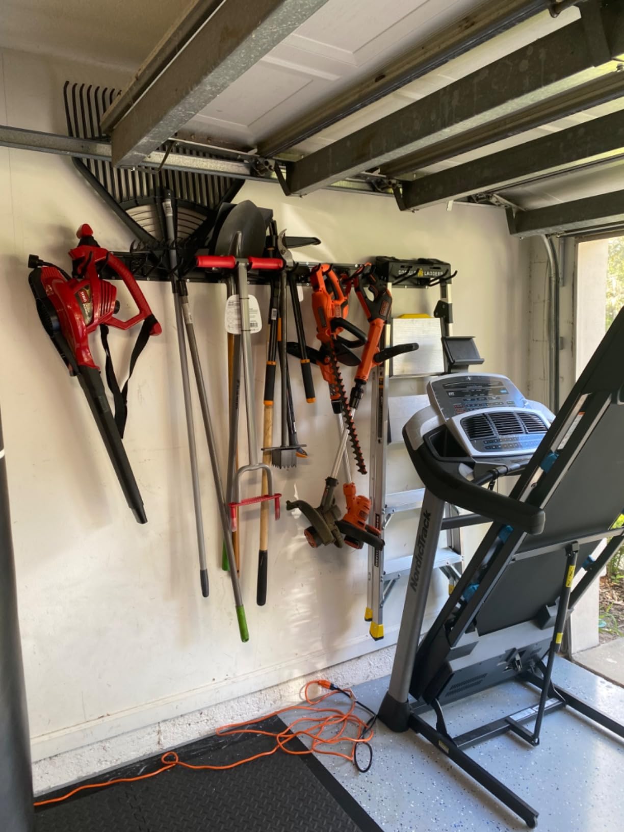 HORUSDY 64-Inch Heavy Duty Garage Organization Rack, 14 Packs Max Load 600LB, 4 Packs Rails and 9 Adjustable Hooks, Tool Organizer Rack with Heavy Double Hooks Tracks customer photo 1