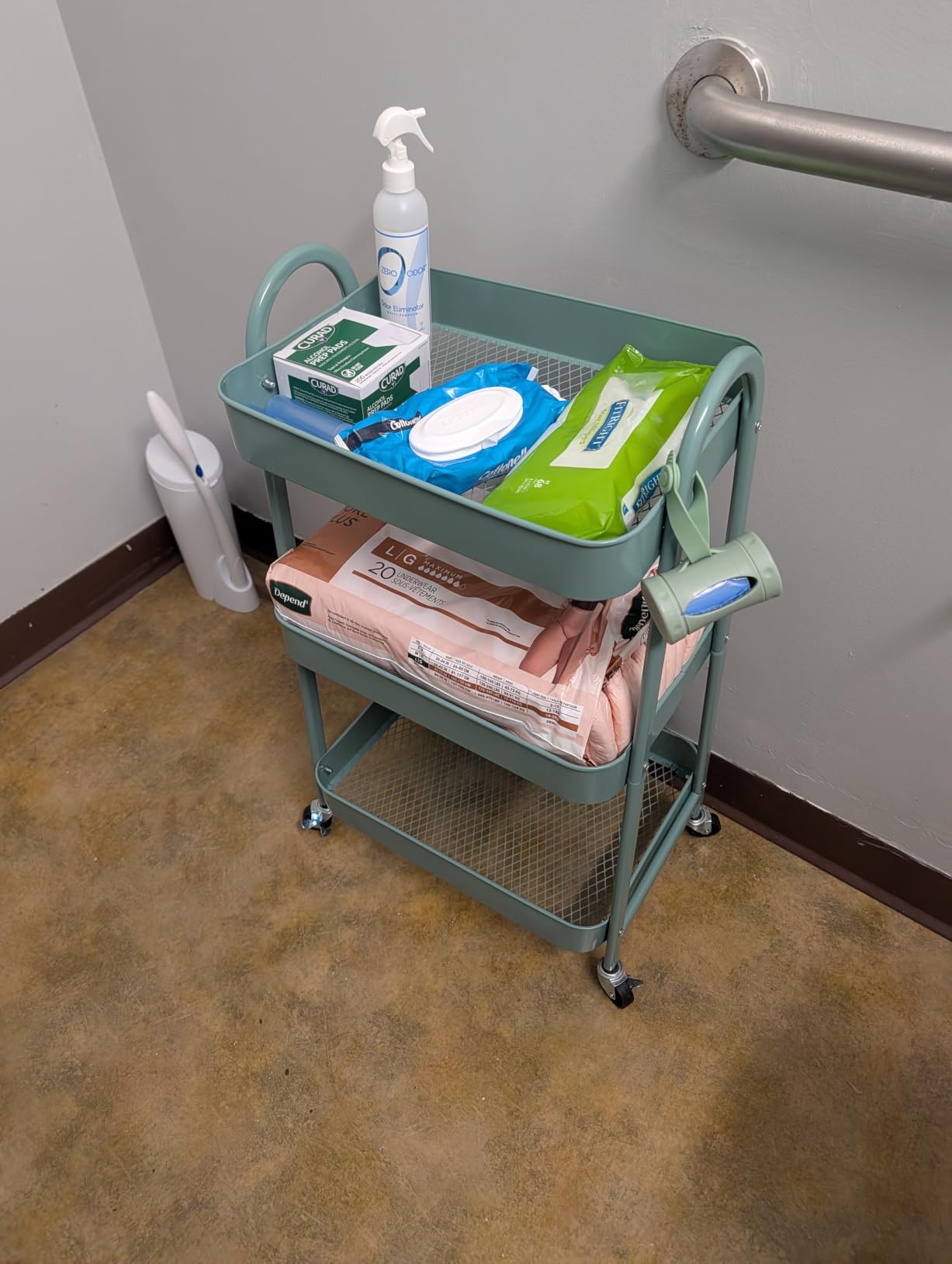 danpinera 3-Tier Rolling Cart, Metal Rolling Storage Cart with Wheels customer photo 1