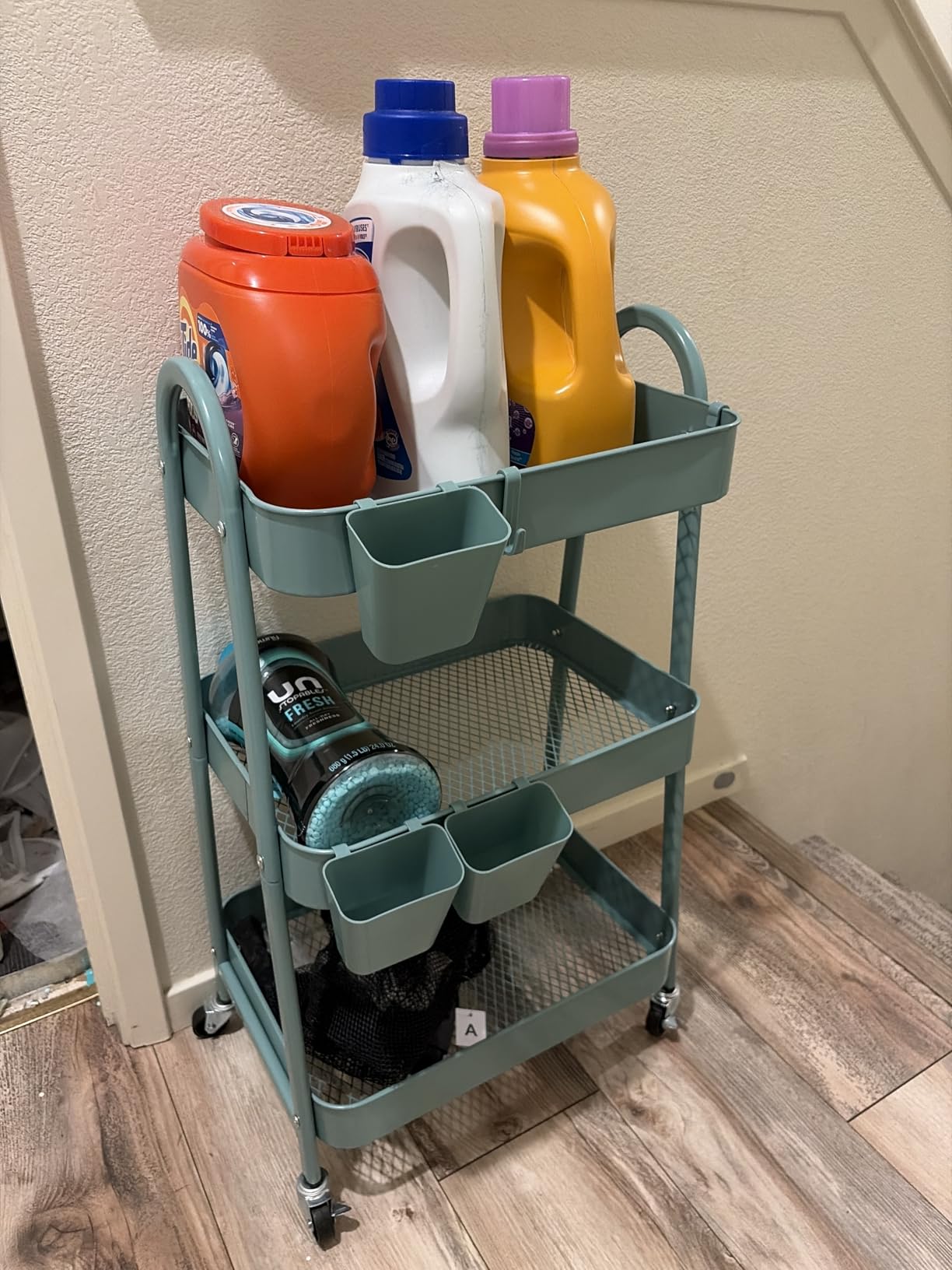 danpinera 3-Tier Rolling Cart, Metal Rolling Storage Cart with Wheels customer photo 2