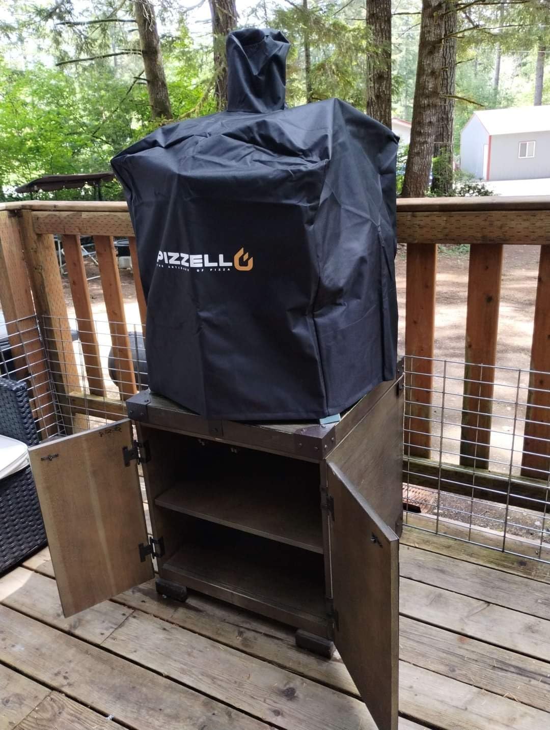 Pizzello Outdoor Pizza Oven Wood Fired 2-Layer Pizza Ovens Outside Pizza Maker with Stone, Pizza Peel, Cover,Removable Cooking Rack for Camping Backyard BBQ (Black) customer photo 2