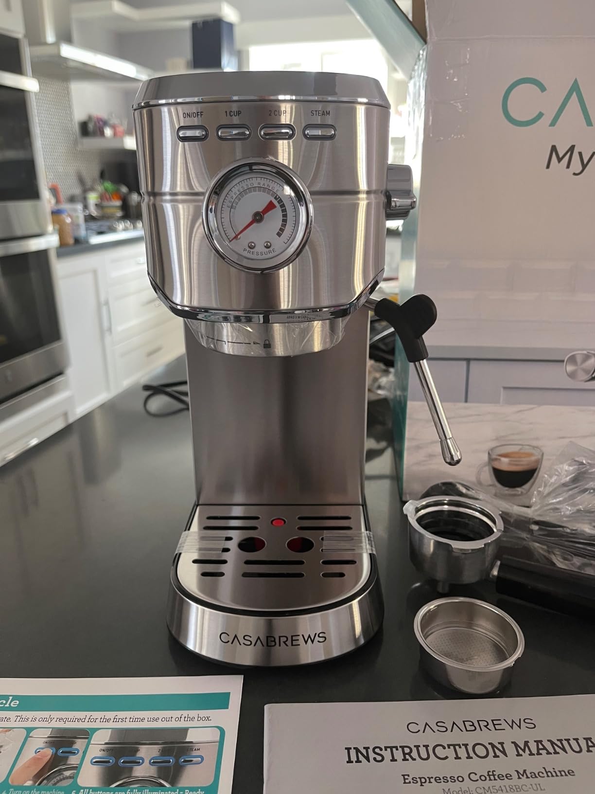 CASABREWS CM5418 Compact Espresso Machine with Milk Frothing Steam Wand customer photo 2