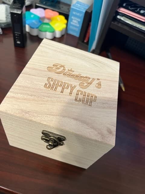 LIGHTEN LIFE Daddy's Sippy Cup Whiskey Glass 12 oz,Unique Dad Gift in Valued Wooden Box,Funny Gag Gift for New Dad,Father,Husband from Kids Wife for Father's Day,Birthday,Christmas customer photo 1