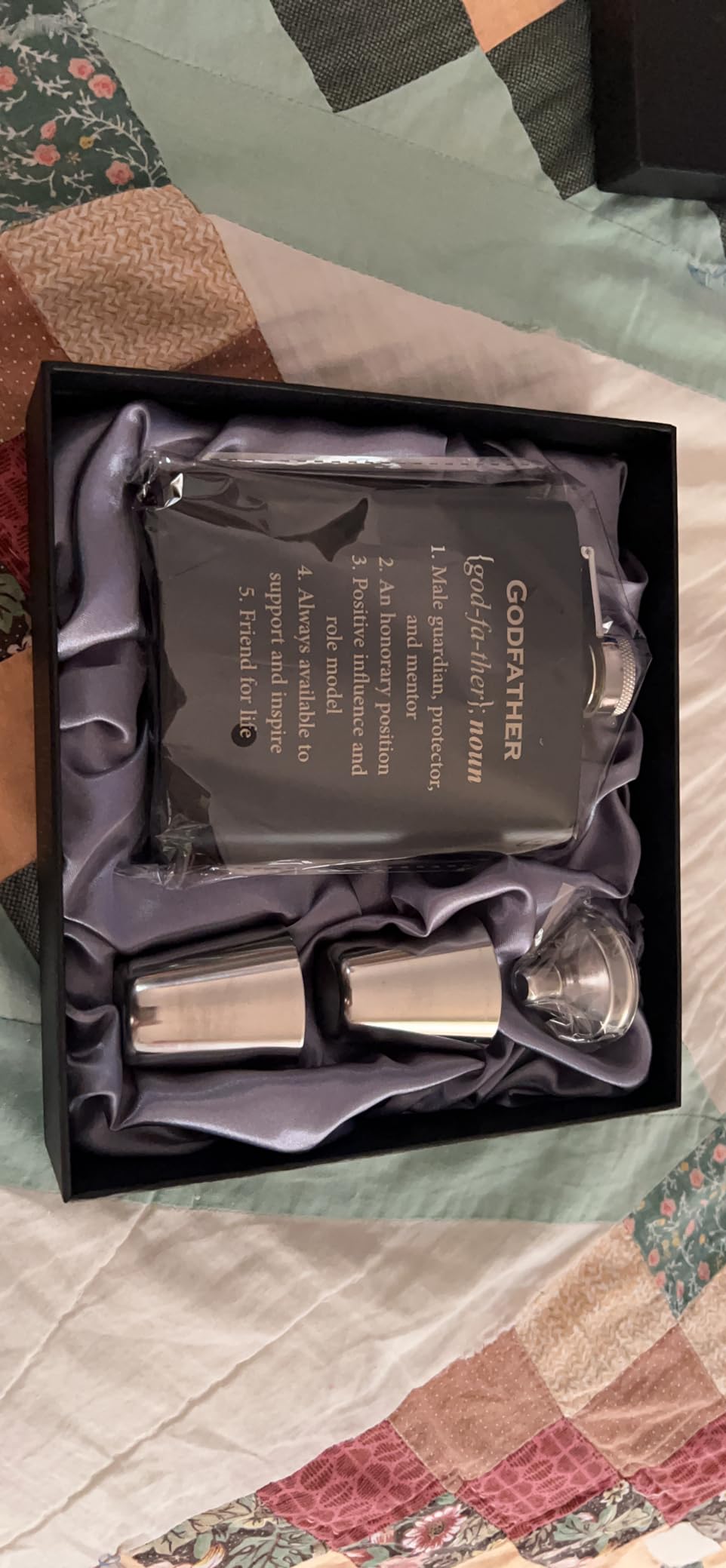 Godfather Gifts from Godchild, Godfathers Gift, Will You be my Godparents Proposal, God Parents Presents Proposal, God Father's Present, Baptism, Hip Flask Engraved (Godfather) customer photo 1