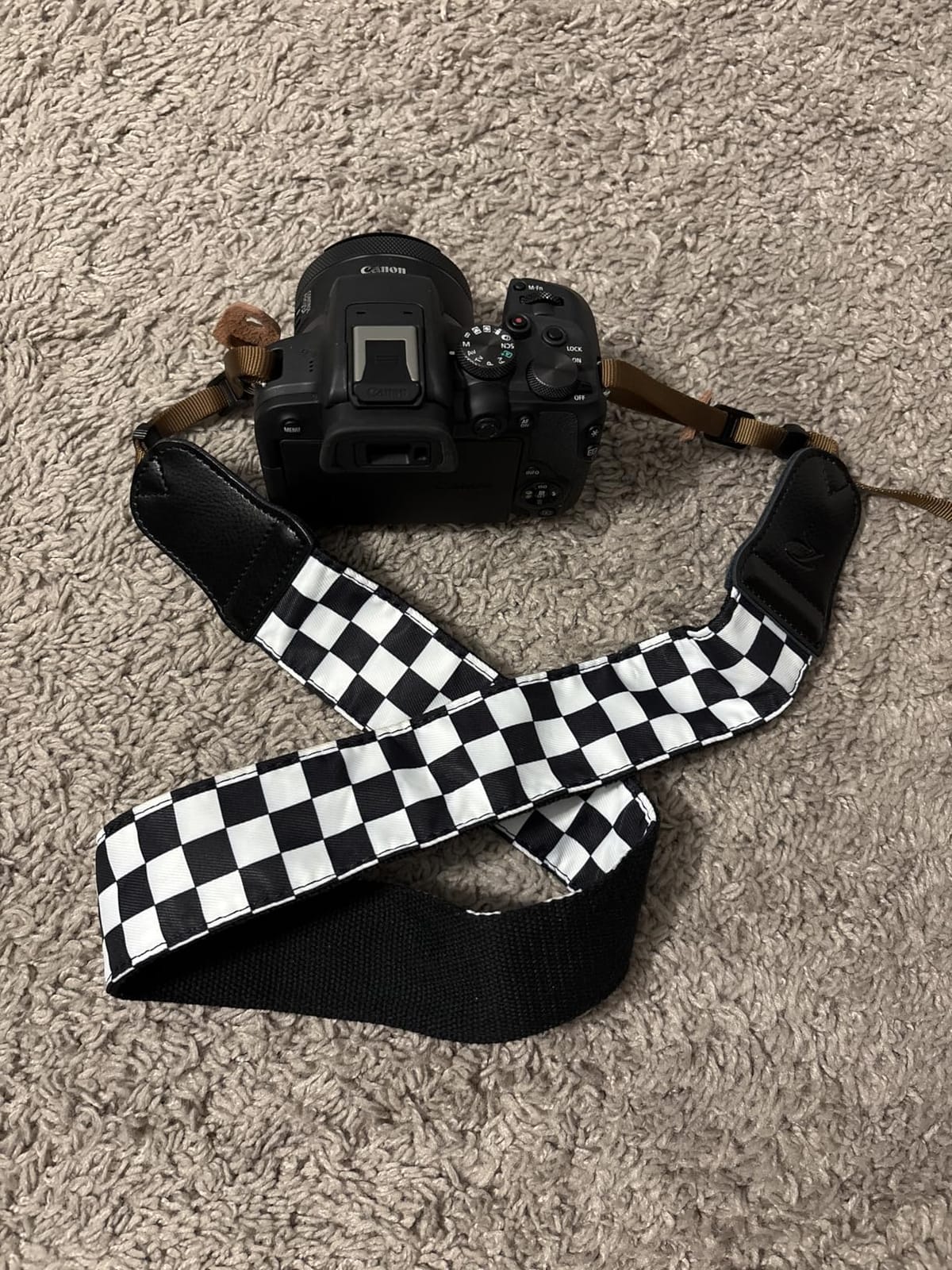 Padwa Lifestyle Black and White Plaid Camera Strap - 2