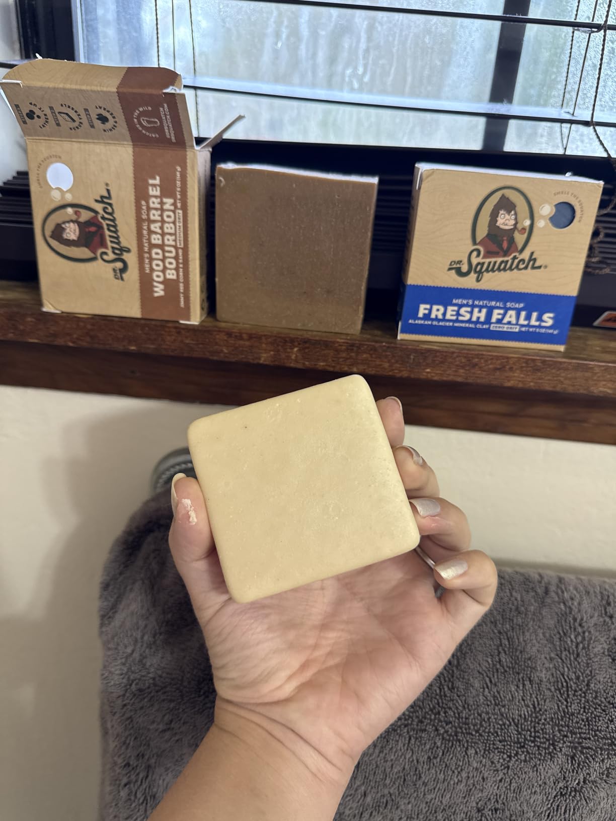 Dr. Squatch Natural Men’s Bar Soap - Cold Process Body Soap Bar with Natural Oils - Gifts for Men - Birchwood Breeze, Fresh Falls & Wood Barrel Bourbon (5 oz, 3-Pack) customer photo 2