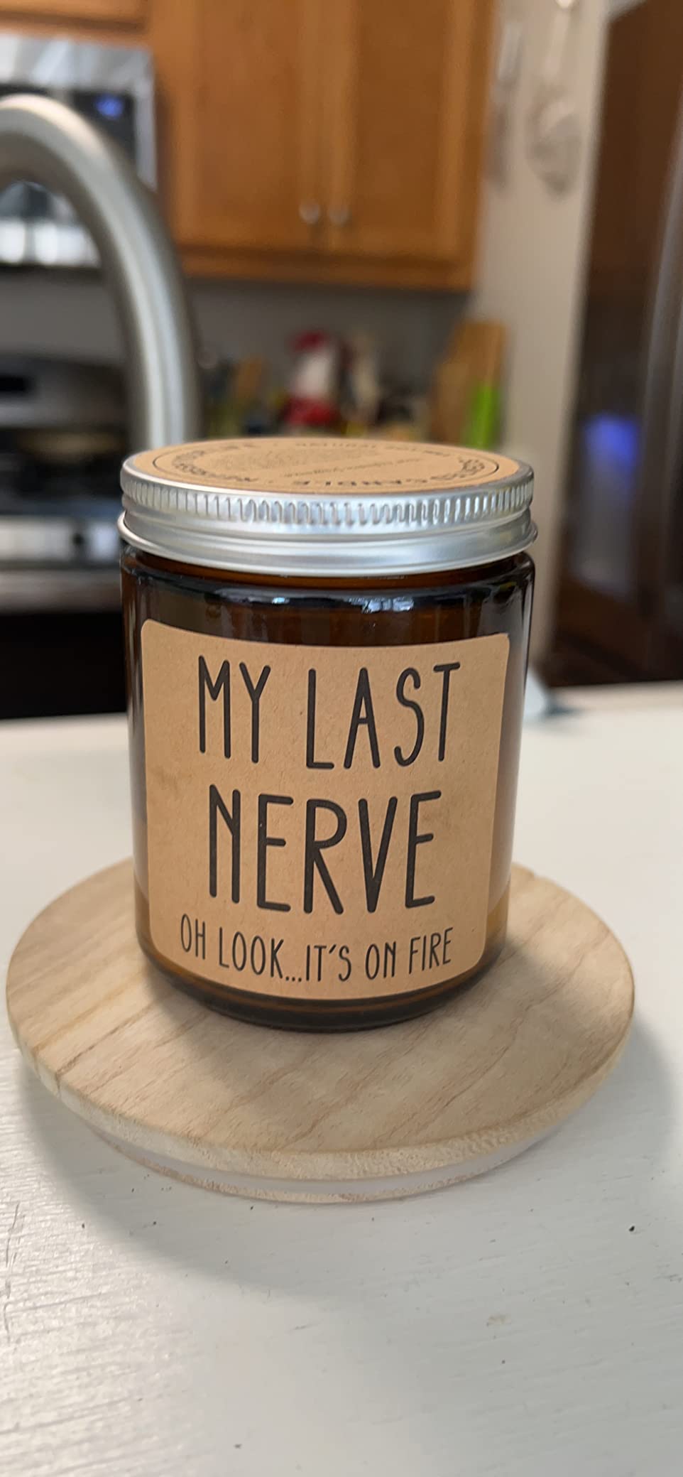 Homsolver Gifts for Women Men, Birthday Gifts for Women, Mom, Her, Him - My Last Nerve Lavender Candles - Funny Best Friend, White Elephant Gift for Adults, Coworkers, Sister, Bestie customer photo 1