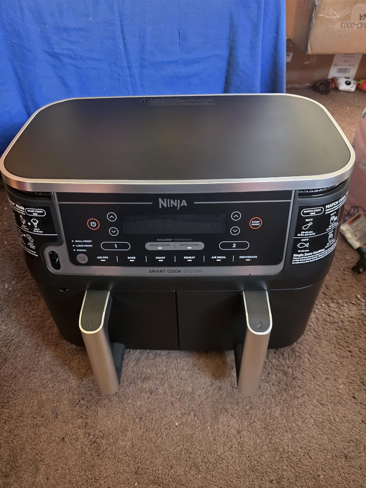 Ninja Foodi Air Fryer, 10 Qt DualZone Smart XL, 6-in-1, Black, DZ550 customer photo 2