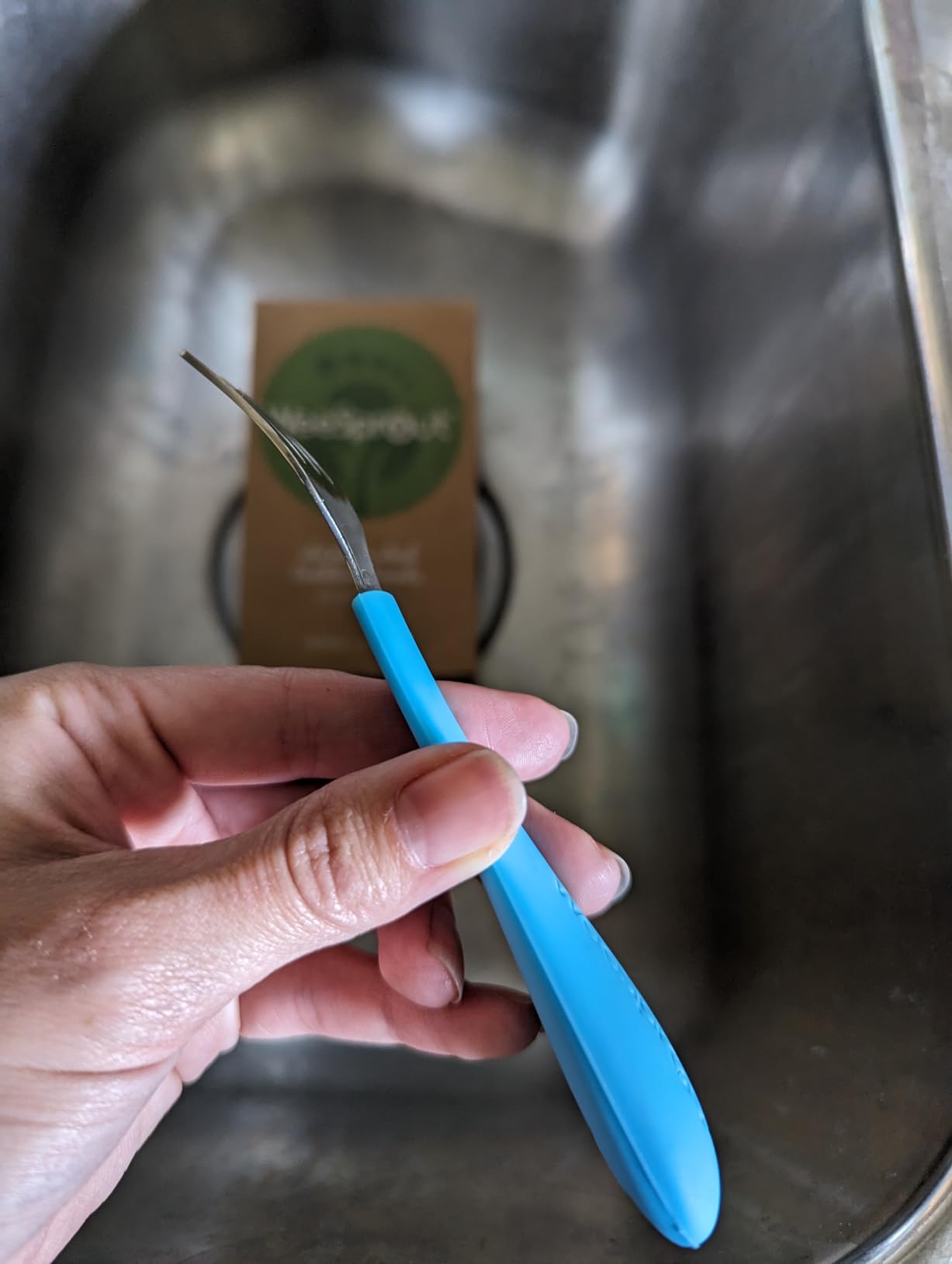 WeeSprout Toddler Utensils, 3 Forks & 3 Spoons, 18/8 Stainless Steel & Food Grade Silicone, Thick Easy-Grip Handles, Perfect Length For New Self Feeders, Gentle On Gums & Teeth, Dishwasher Safe customer photo 1