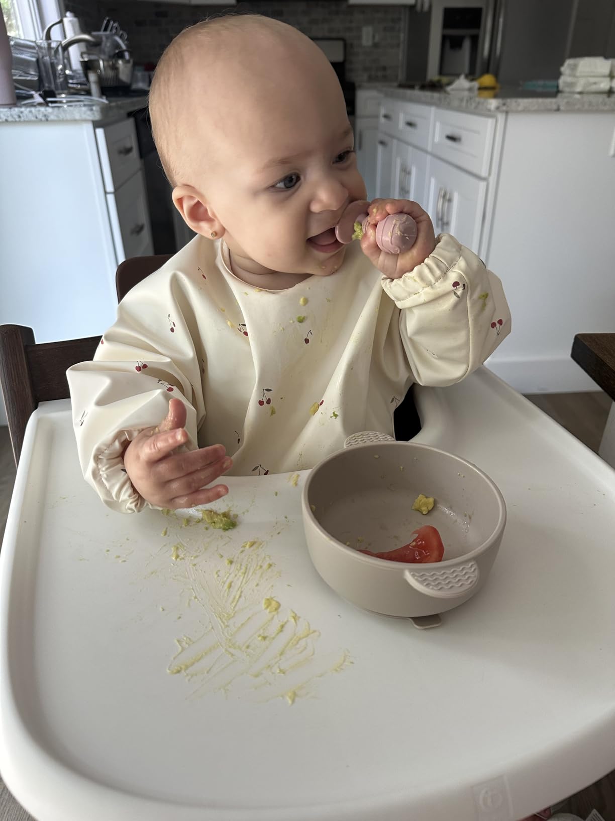 PandaEar 6 Pack Silicone Baby Spoons and Fork Feeding Set- Anti-Choke First Self Feeding Utensils for Baby Led Weaning Ages 3 Months (Tan,Walnut&Grey) customer photo 1