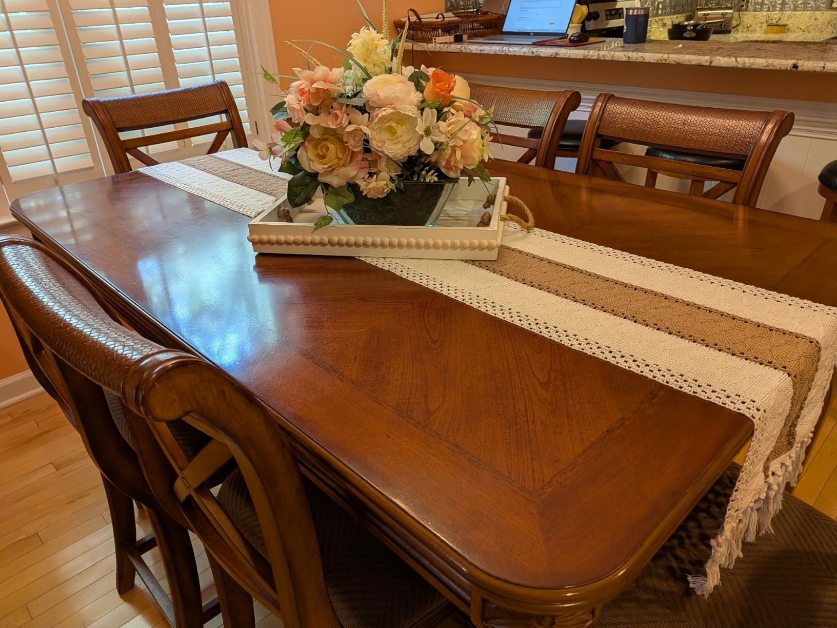 FEXIA Boho Table Runner for Fall Home Decor 12x72 Rustic with Tassels customer photo 2