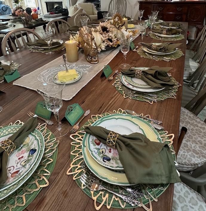 Ruvanti Cloth Napkins Set of 12, Cotton Enrich 18”x18” - Martini Olive customer photo 1