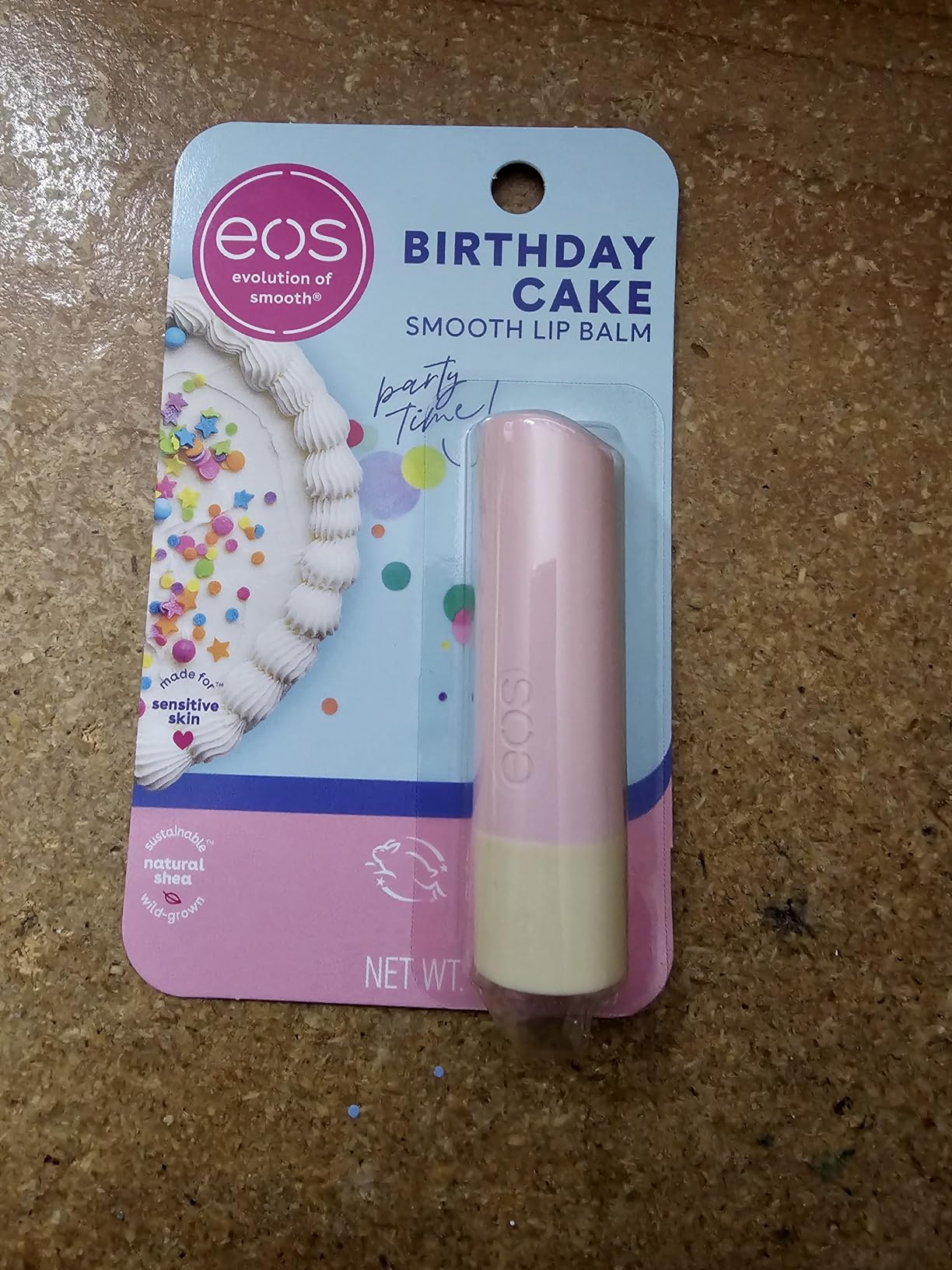eos Natural Shea Lip Balm- Birthday Cake, All-Day Moisture, Shea Butter, Dry Lip Care, 0.14 oz customer photo 1