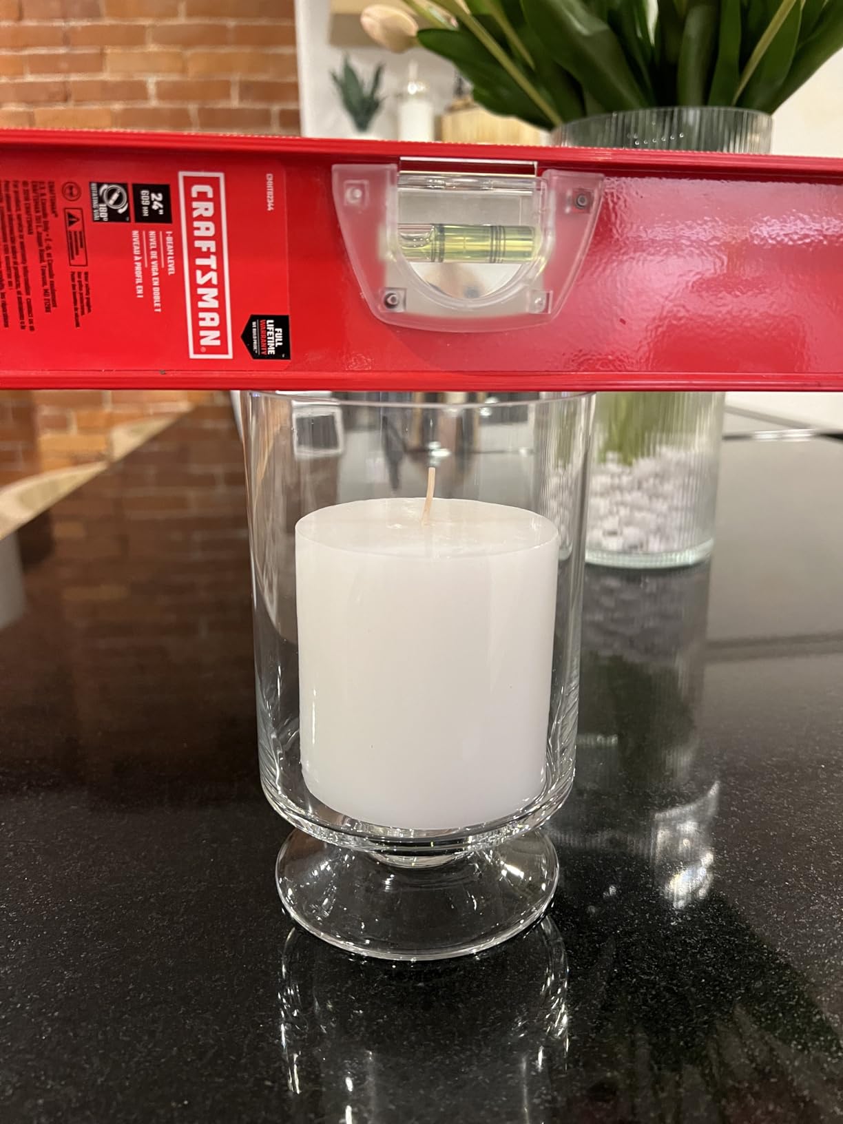 CYS EXCEL Glass Hurricane Pillar Candle Holder (H:8