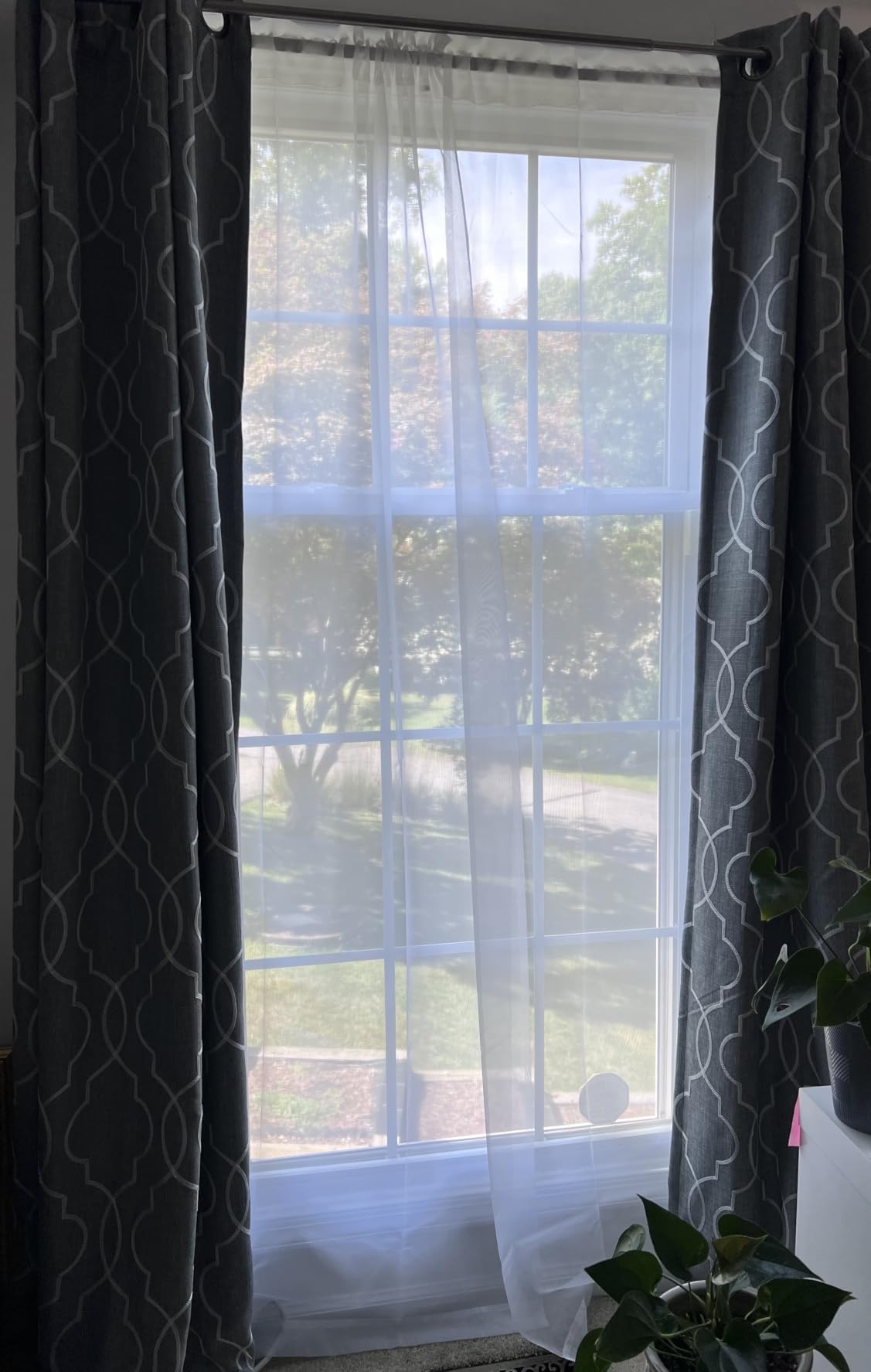 OWENIE White Sheer Curtains 84 inches Long 2 Panels Set for Living Room customer photo 1