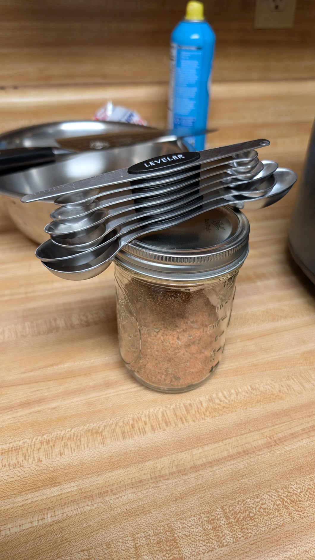 Magnetic Measuring Spoons Set Stainless Steel with Leveler, Stackable Metal Tablespoon Measure Spoon for Baking, Measuring Cups and Spoon Set Kitchen Gadgets Apartment Essentials Fits in Spice Jars customer photo 2