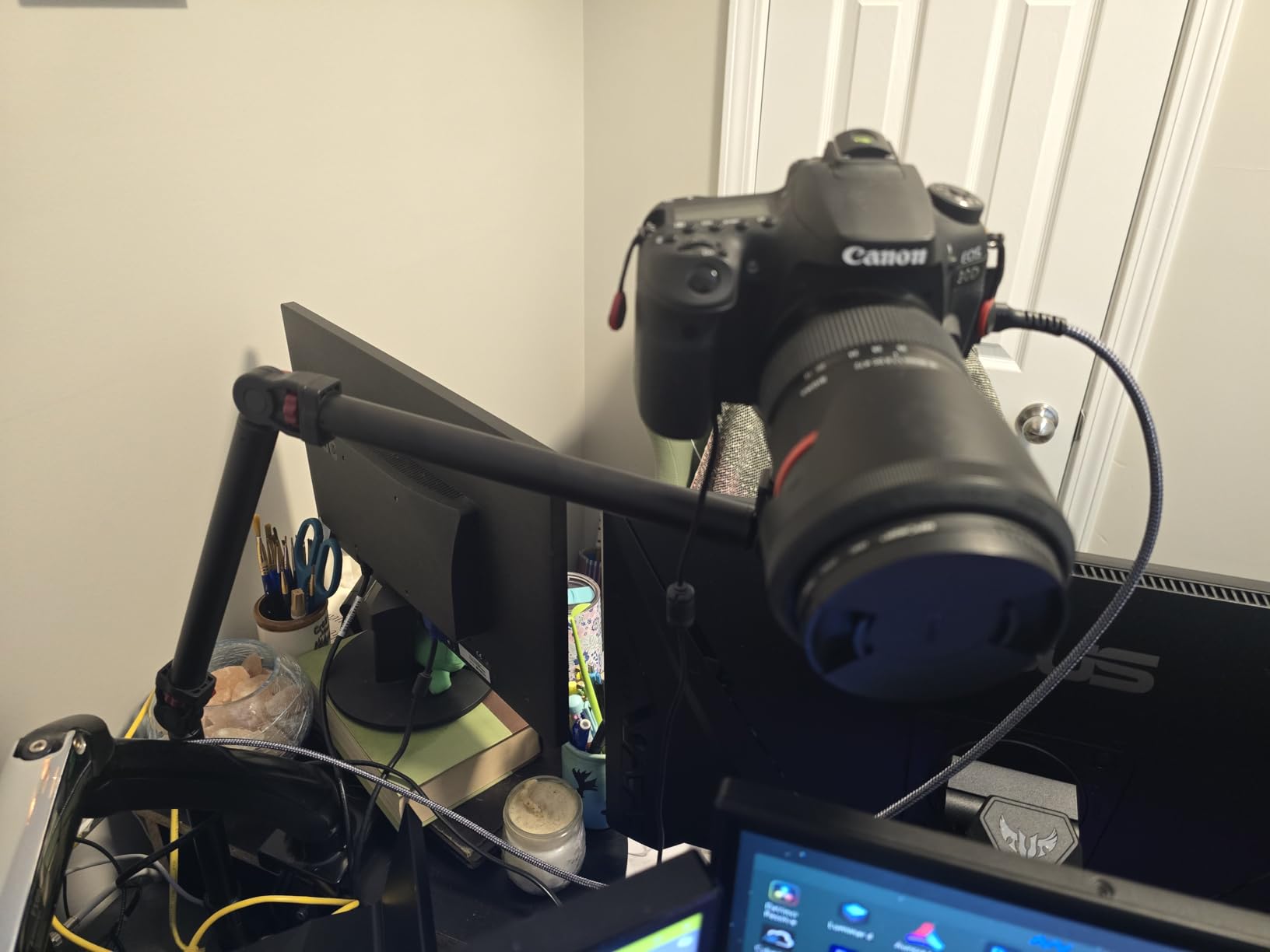 Overhead Camera Mount Desk Stand, 3-Section Detachable Articulating Arm customer photo 2