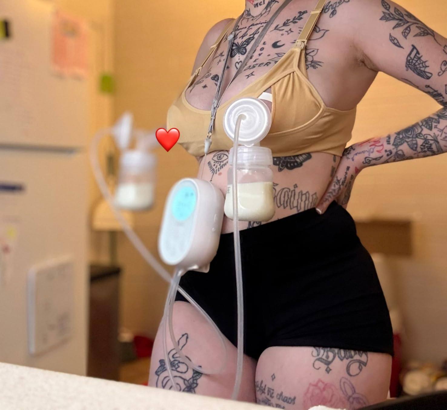 GXXGE Nursing Bra Support Pumping Bra Hands Free All in One Maternity Bra Comfortable Breast No Pad Pumps Bra customer photo 1