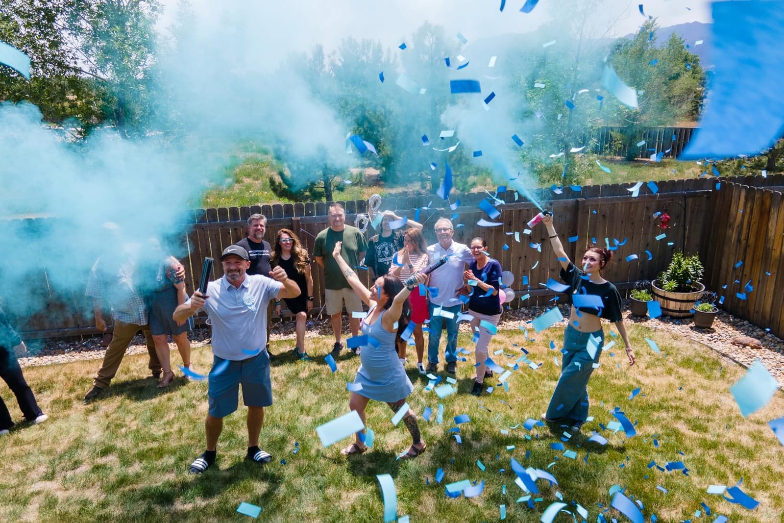 Gender Reveal Poppers Blue, Biodegradable Confetti Cannon Boy, 2 Pack customer photo 2