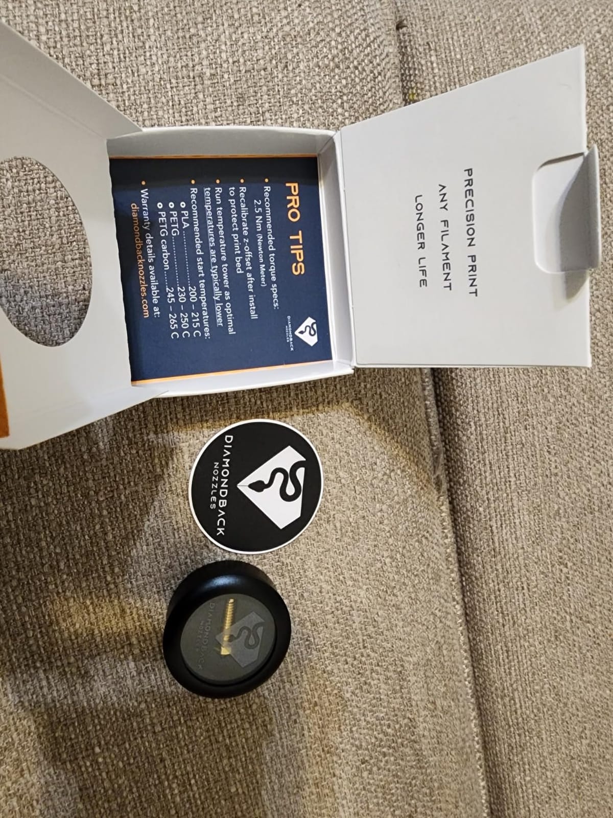 Diamondback Volcano Compatible 3D Printer Nozzle, Diamond Tip, 0.4mm customer photo 2