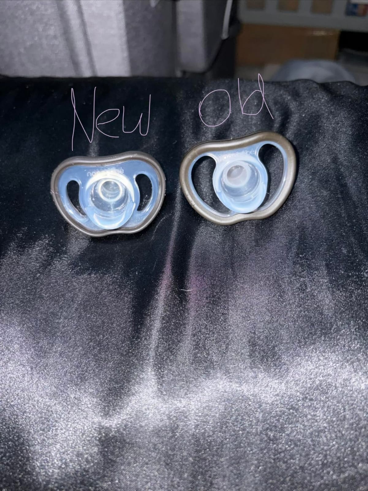 Nanobebe Baby Pacifiers 0-3 Month - Orthodontic, Curves Comfortably with Face Contour, Award Winning for Breastfeeding Babies, 100% Silicone, Baby Registry Gift 4pk, Sage/White customer photo 2