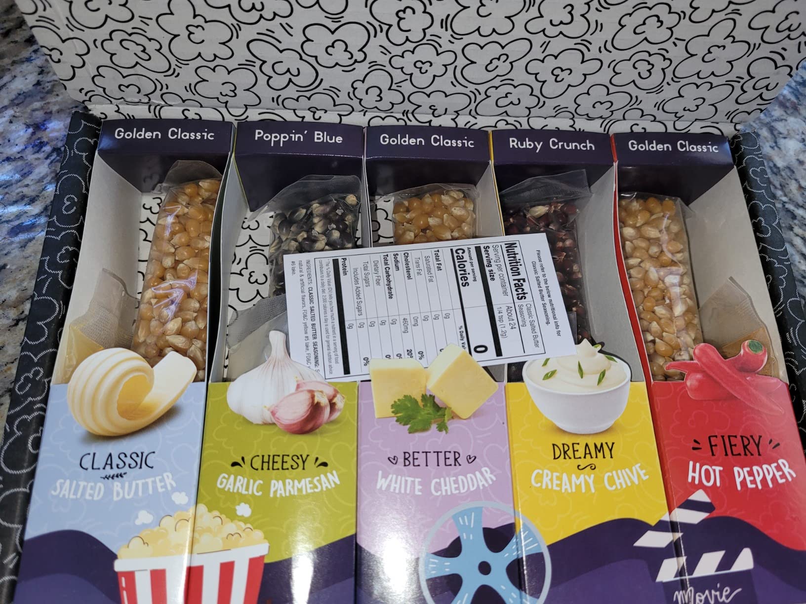 Pop n' Dulge Popcorn Movie Night Supplies 16 pcs Gift Set, 5 Gourmet Popcorn Kernels, 5 Seasoning Variety Packs Non-GMO Kosher Snacks, Great Housewarming Family Date Night Gifts Basket Ideas For Him Her customer photo 2