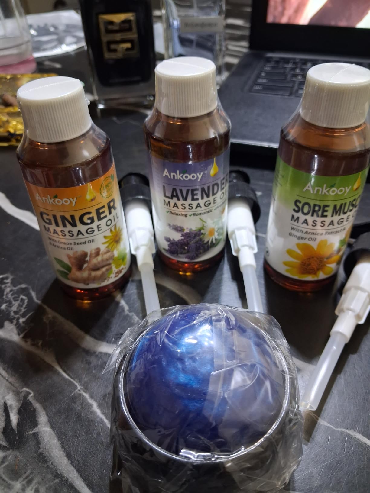 3 Pack Massage Oil for Massage Therapy,Sore Muscle Arnica Oil & Relaxing Lavender Oil & Ginger Oil Lymphatic Drainage & Massage Ball,Massage Kit Gifts for Women Men,Spa Gifts Birthday Gifts for Women customer photo 1