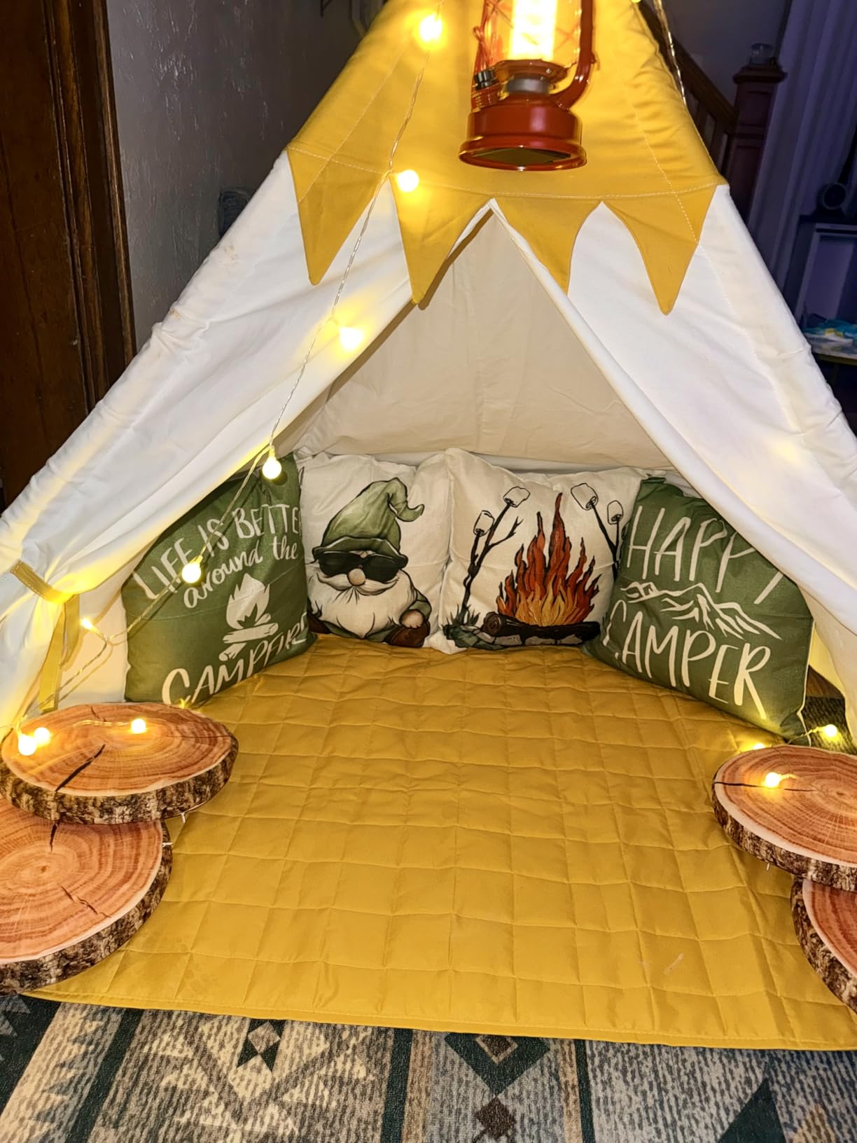 besrey Teepee Tent for Kids, Cotton Play Tent with LED Lights customer photo 2