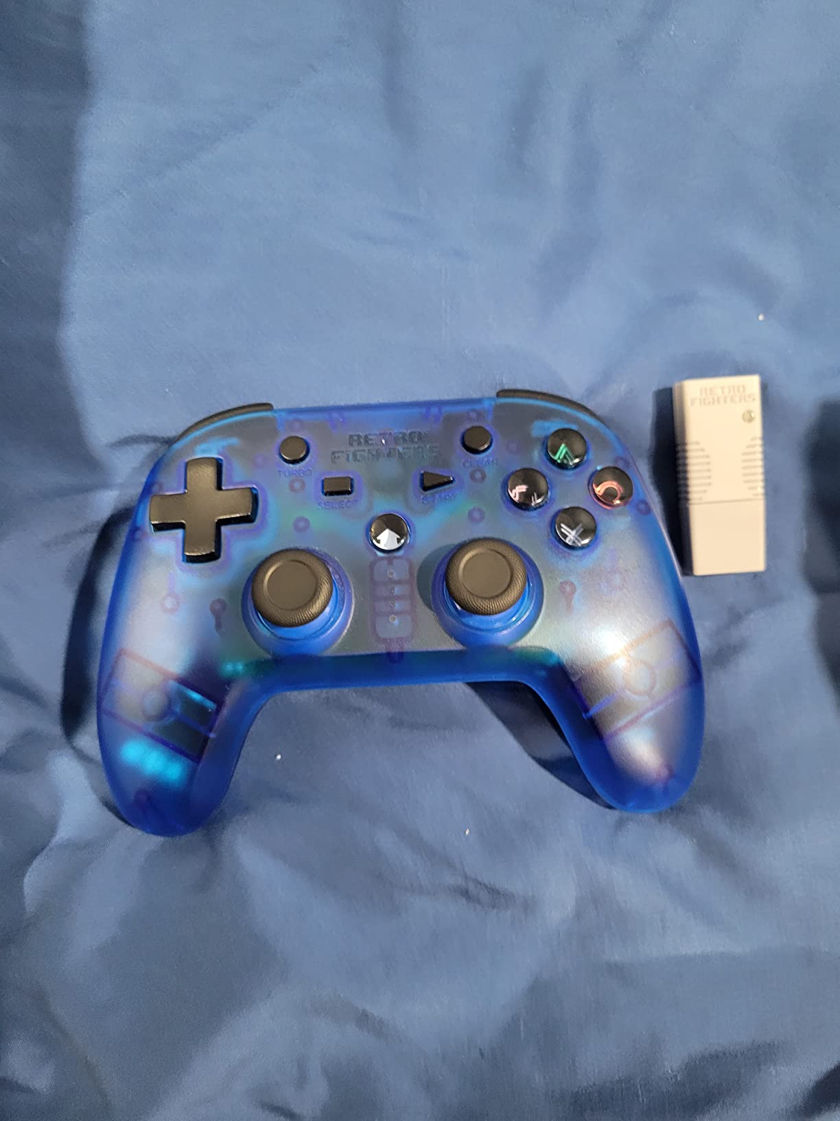 Retro Fighters Defender Next-Gen PS1 - PS2 - PS3 - PS Classic - Switch & PC Compatible Wireless Controller, Blue customer photo 1