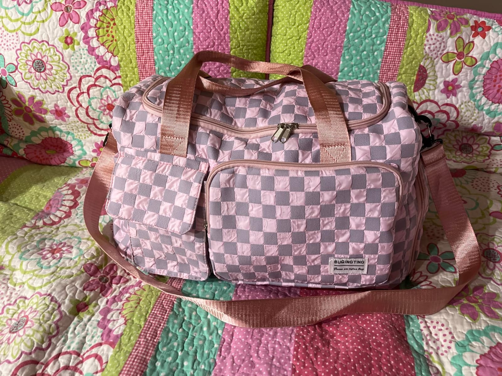 Small Gym Bag for Women, Travel Duffle Bag Carry On Weekender Bag with Shoe Compartment customer photo 1