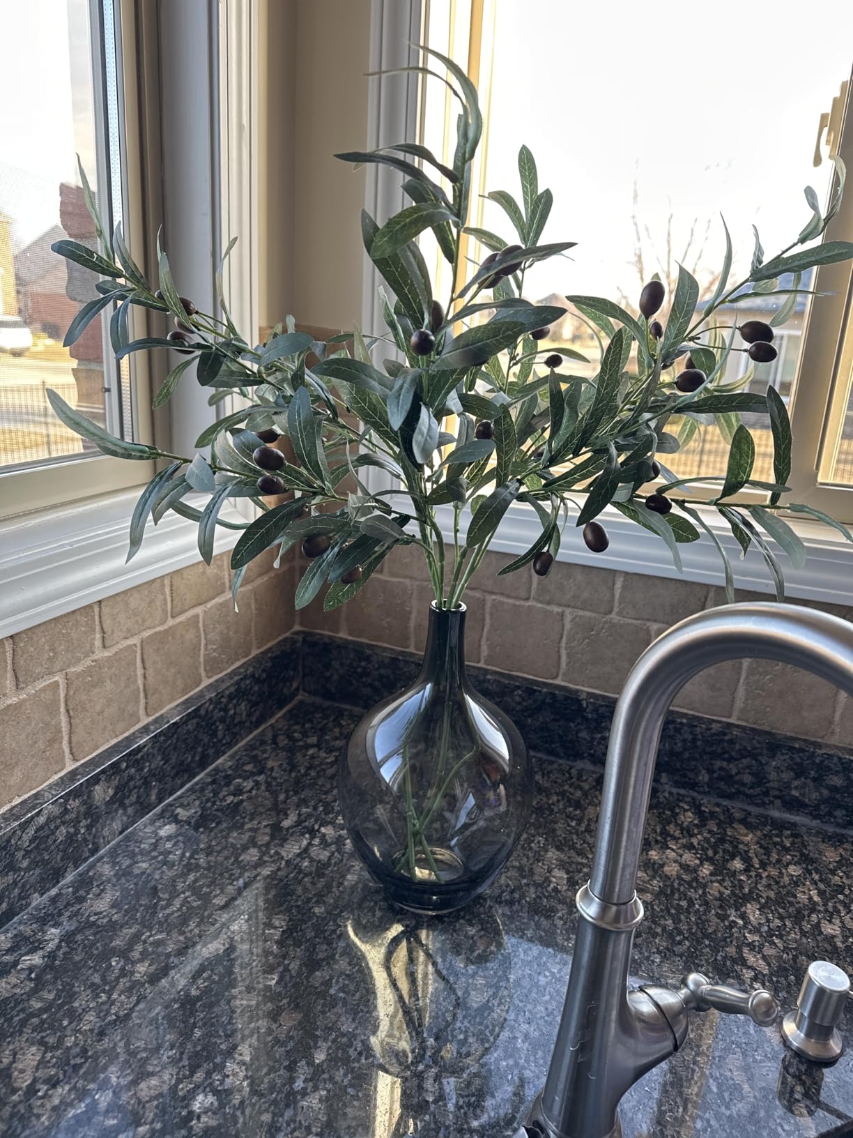 Large Clear Glass Vase for Floor, 15