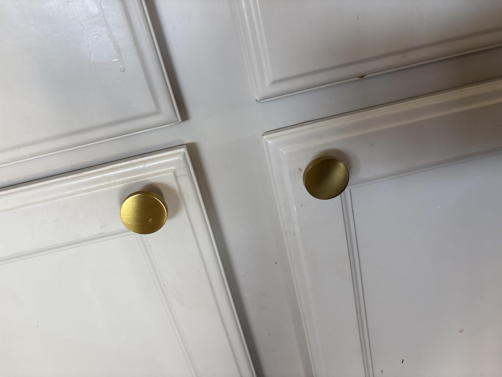 Ravinte Brushed Brass Solid Knobs Gold Kitchen Cabinet Pull,30 Pack,Round-5 customer photo 1