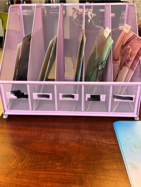 SUPEASY Desk Organizers Metal Desk Magazine File Holder with 5 Vertical Compartments Rack File Organizer for Office Desktop, Classroom, Home Workspace, Black customer photo 2