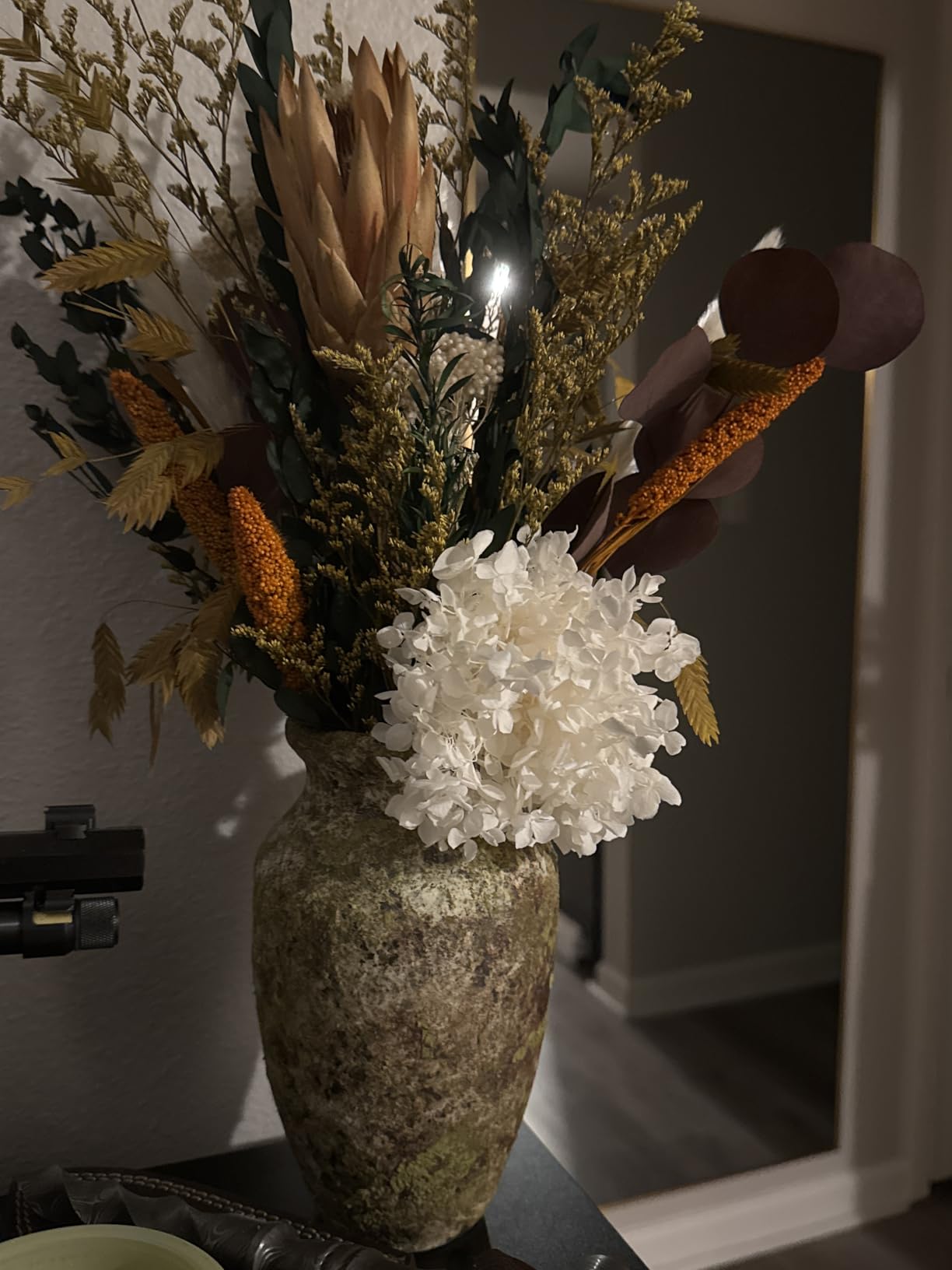 Dried Flowers for Vase, Boho Pampas Grass Hydrangea Eucalyptus Bouquet customer photo 1
